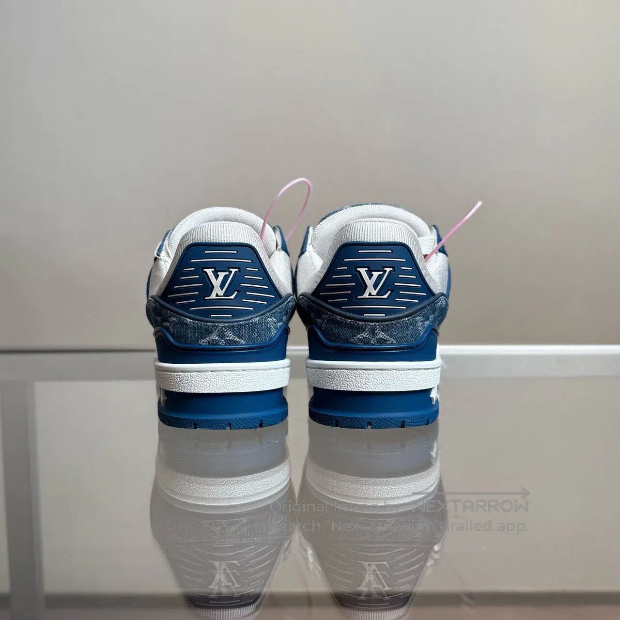 Louis Vuitton Louis Vuitton Trainer White Blue Jeans shoes Size US 6.5 / IT 36.5 - 5 Thumbnail