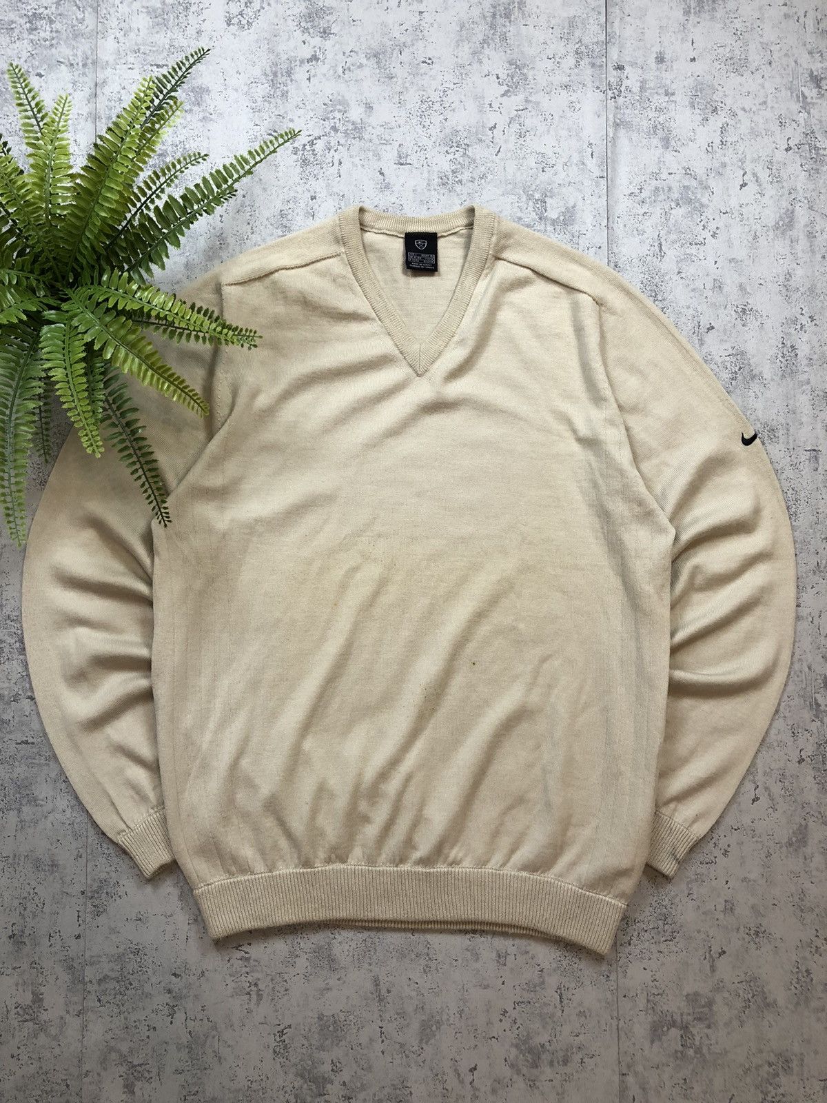 Nike × Vintage 90’s NIKE GOLF RETRO SWOOSH LOGO WOOL SWEATER RARE Size US L / EU 52-54 / 3 - 1 Thumbnail