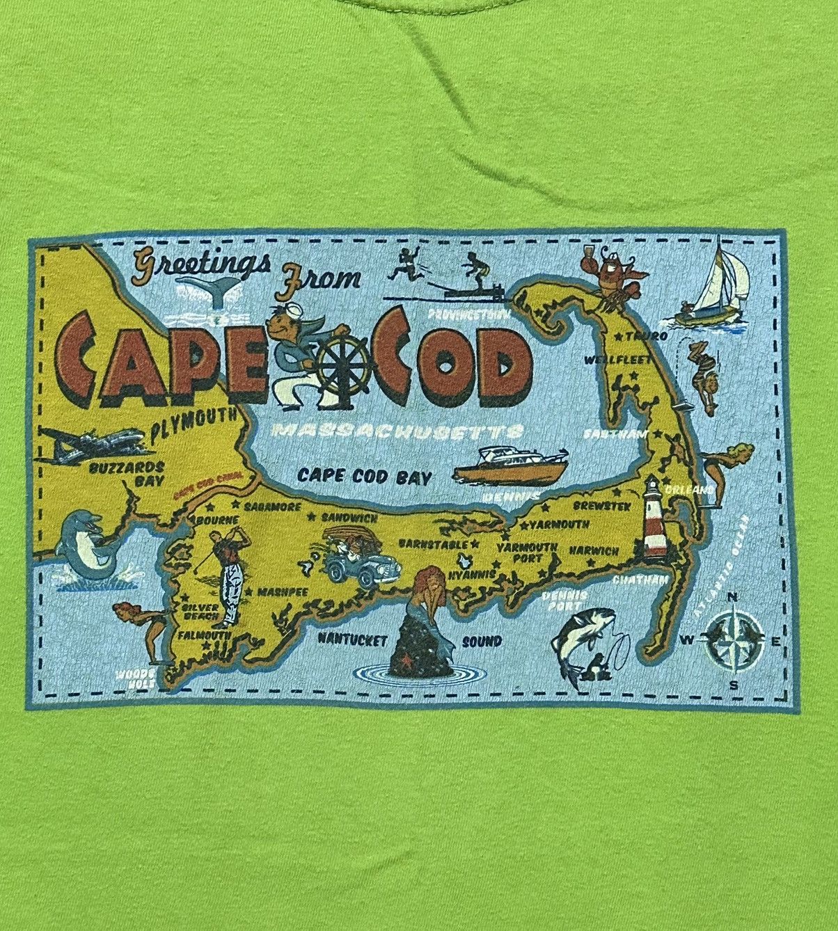 Comfort Colors Cape Cod Postcard Map shirt Size US M / EU 48-50 / 2 - 7 Thumbnail