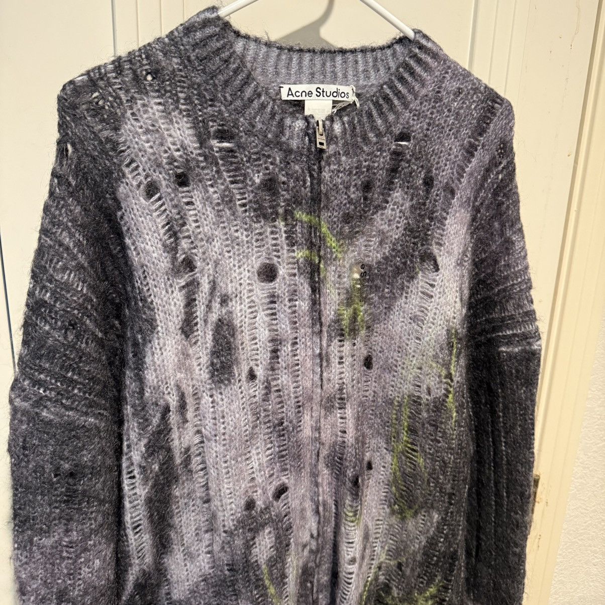 Acne Studios Acne Studios multicoloured distressed mohair cardigan jacket Size US L / EU 52-54 / 3 - 2 Thumbnail