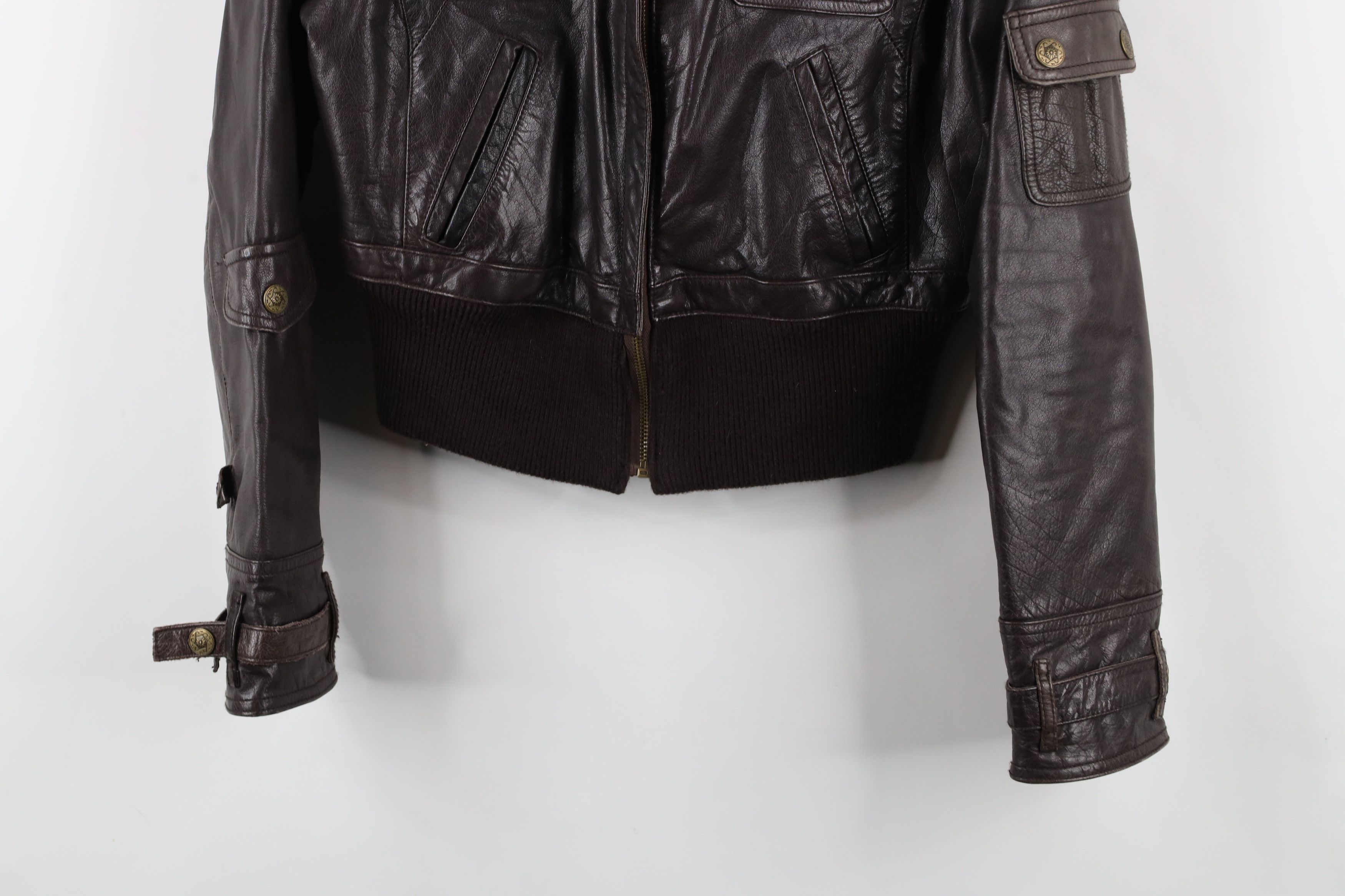 Vintage Vintage 90s Streetwear Cropped Leather Motorcycle Jacket Size M / US 6-8 / IT 42-44 - 3 Thumbnail