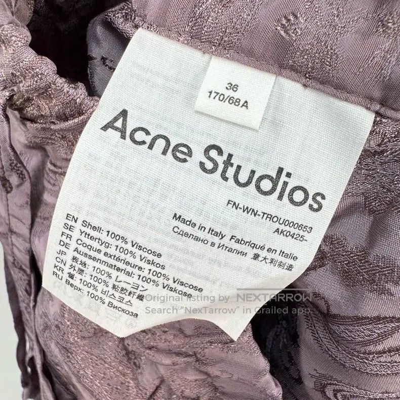 Acne Studios Acne Studios Satin pattern full-print casual long pants Size 24" / US 00 / IT 34 - 6 Thumbnail