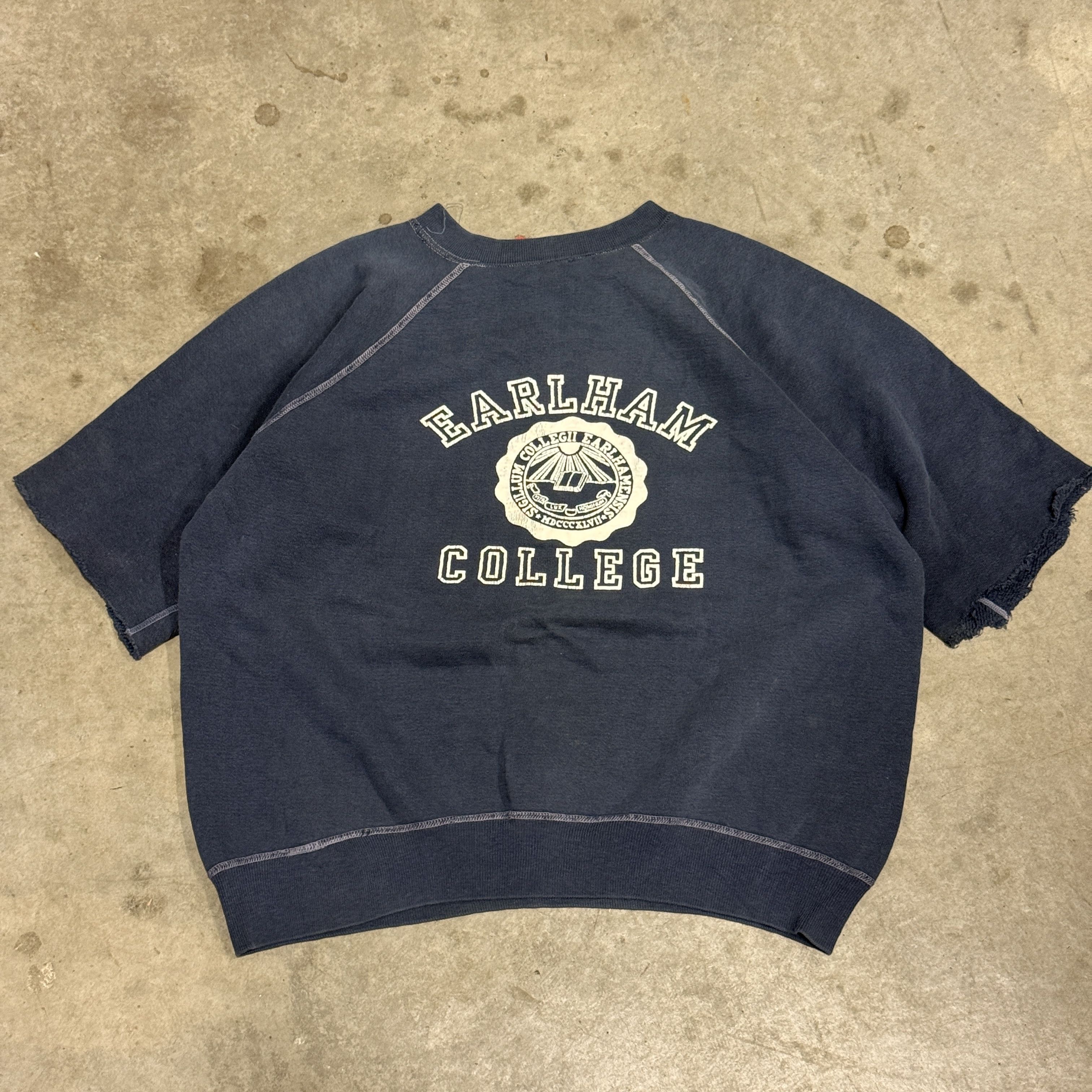 Other Vintage Earlham 50s College Distressed Navy Short Sleeve Sweatshirt Size L RARE Size US L / EU 52-54 / 3 - 1 Thumbnail
