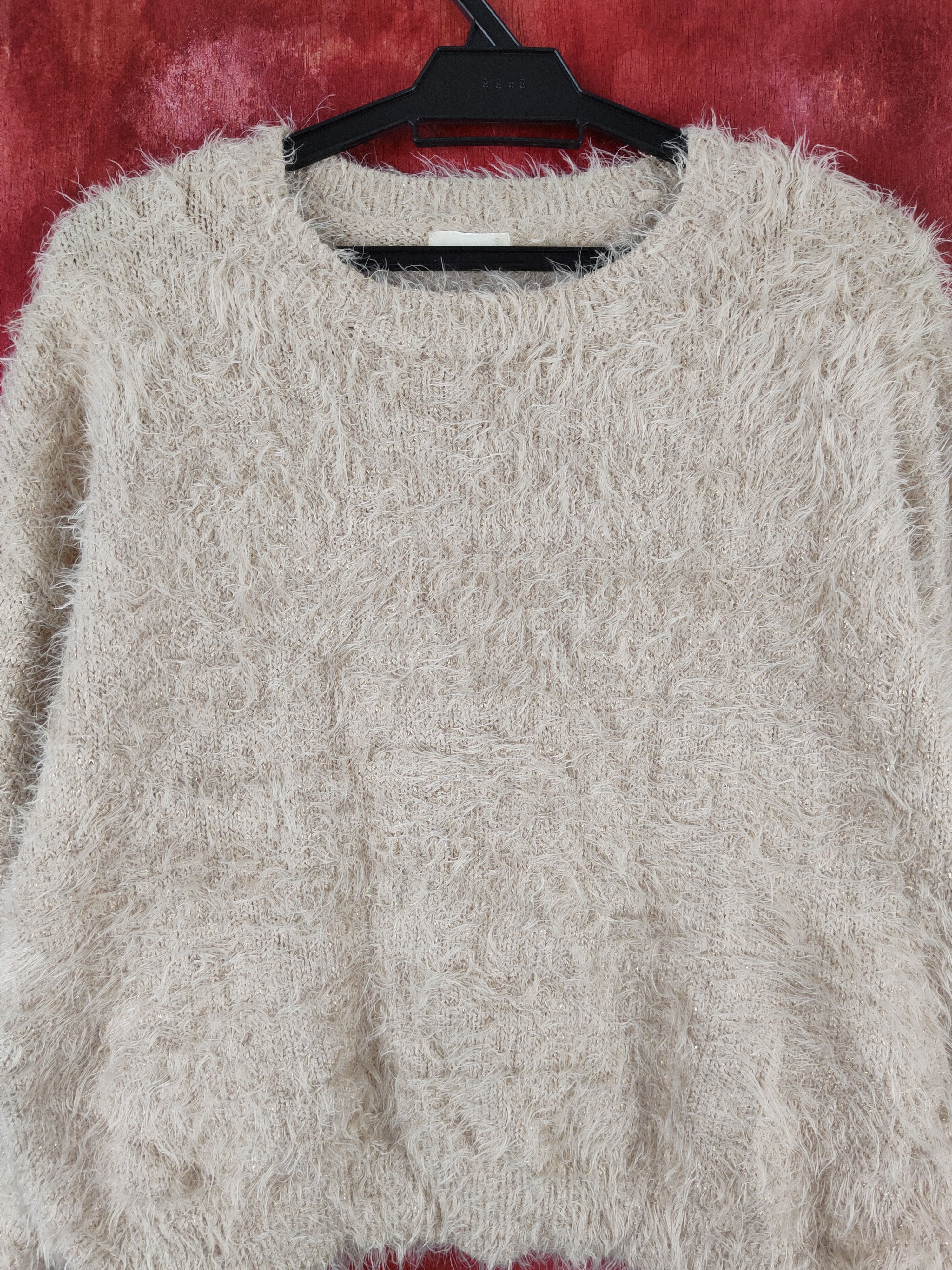 GU × Vintage GU Light Brown Fur Mohair Knitwear Rare item Size S / US 4 / IT 40 - 2 Thumbnail