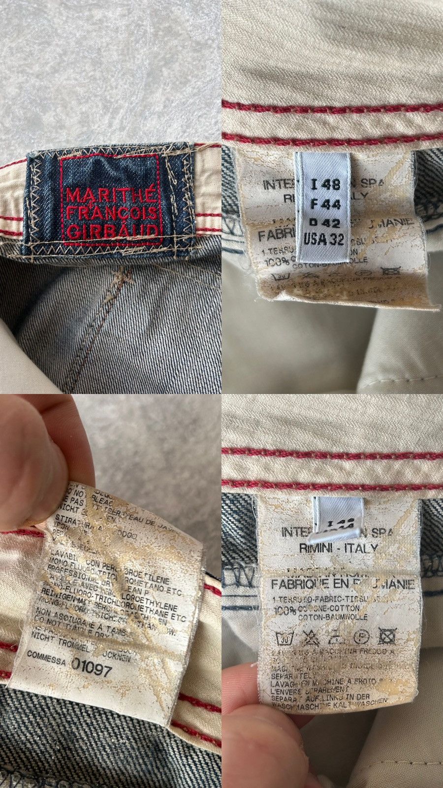 Marithe + Francois Girbaud Vintage Marithe Francois Girbaud Cropped Denim Jeans Size US 32 / EU 48 - 12 Thumbnail