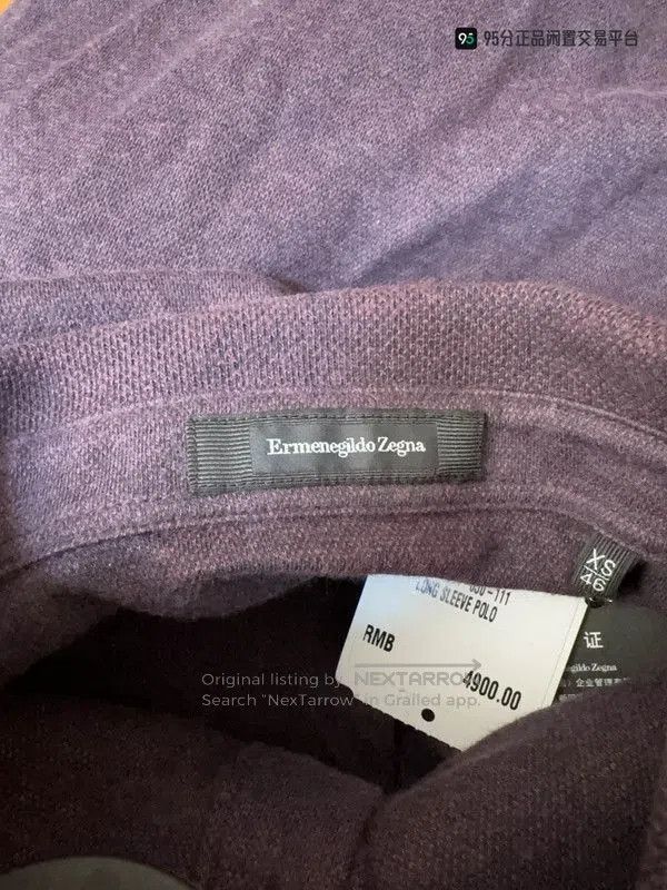 Ermenegildo Zegna Zegna Purple Long-Sleeve Polo Shirt. Size US S / EU 44-46 / 1 - 5 Thumbnail