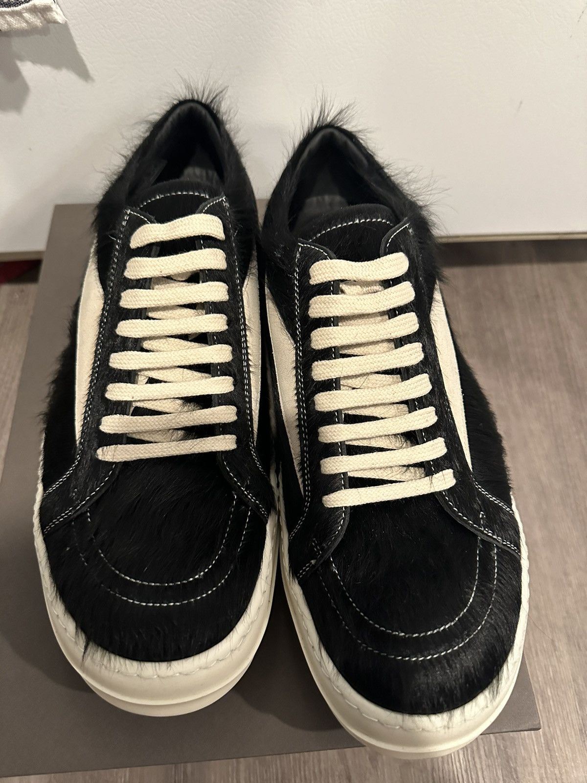 image of Rick Owens Pony Hair Vintage Low Black Size 44 Shoes, Men's