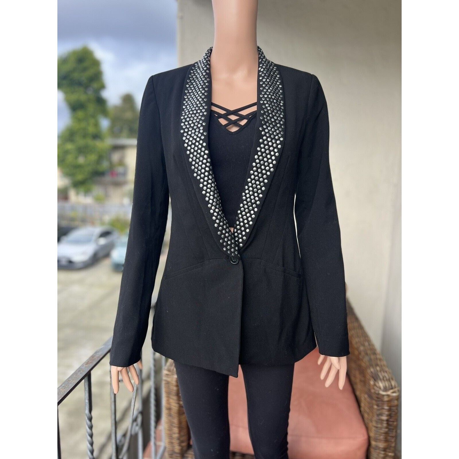 Other Romeo & Juliet Couture Women’s Blazer Black/Sliver Studs S Size S / US 4 / IT 40 - 1 Thumbnail
