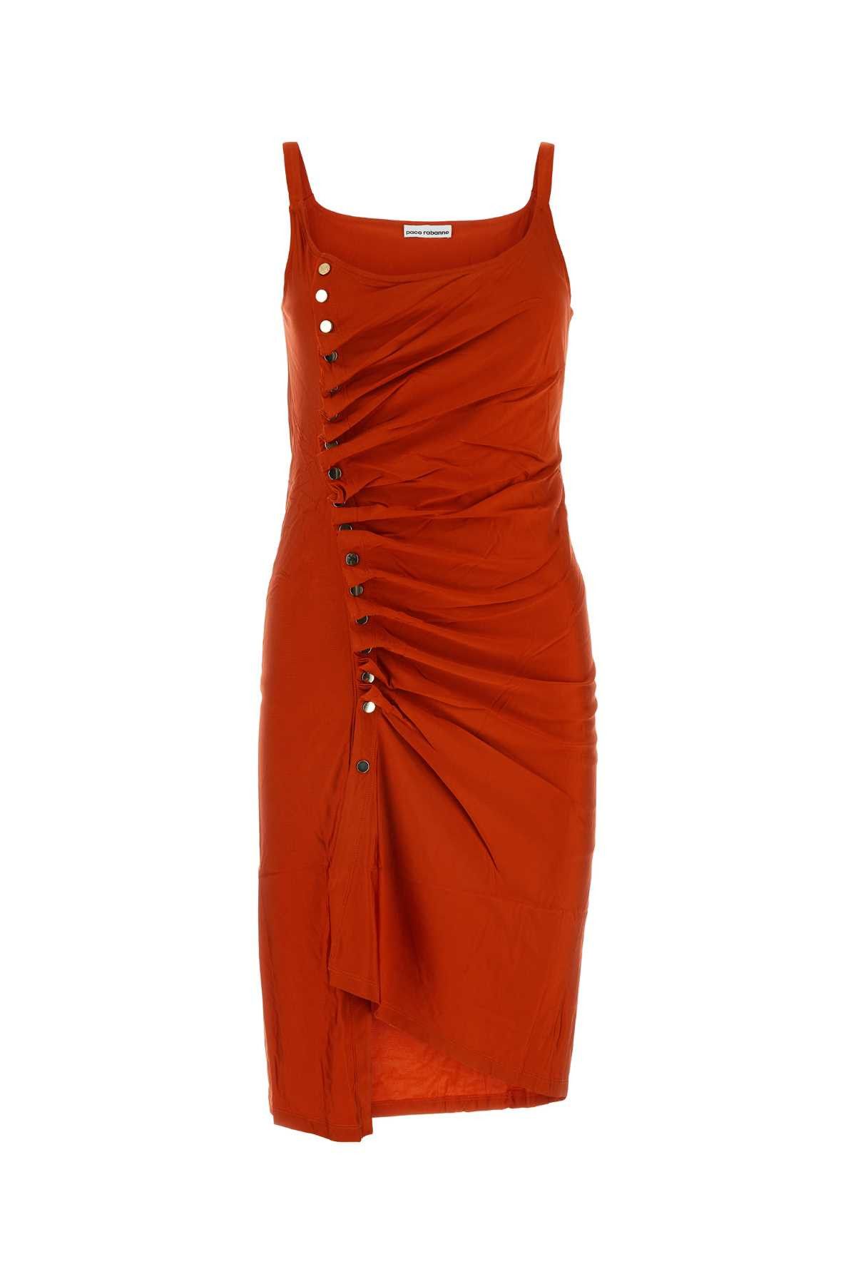 image of Paco Rabanne Brick Stretch Viscose Dress in Red, Women's (Size XS)