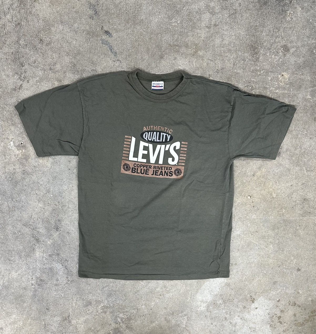 Levi's Vintage 90s Levi’s Riveted Blue Jeans T-Shirt L/XL Size US L / EU 52-54 / 3 - 1 Thumbnail