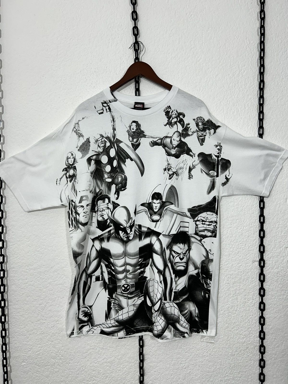 Marvel Comics × Vintage 2000’s Mad Engine AOP Super Hero’s Rare Size US XL / EU 56 / 4 - 1 Thumbnail