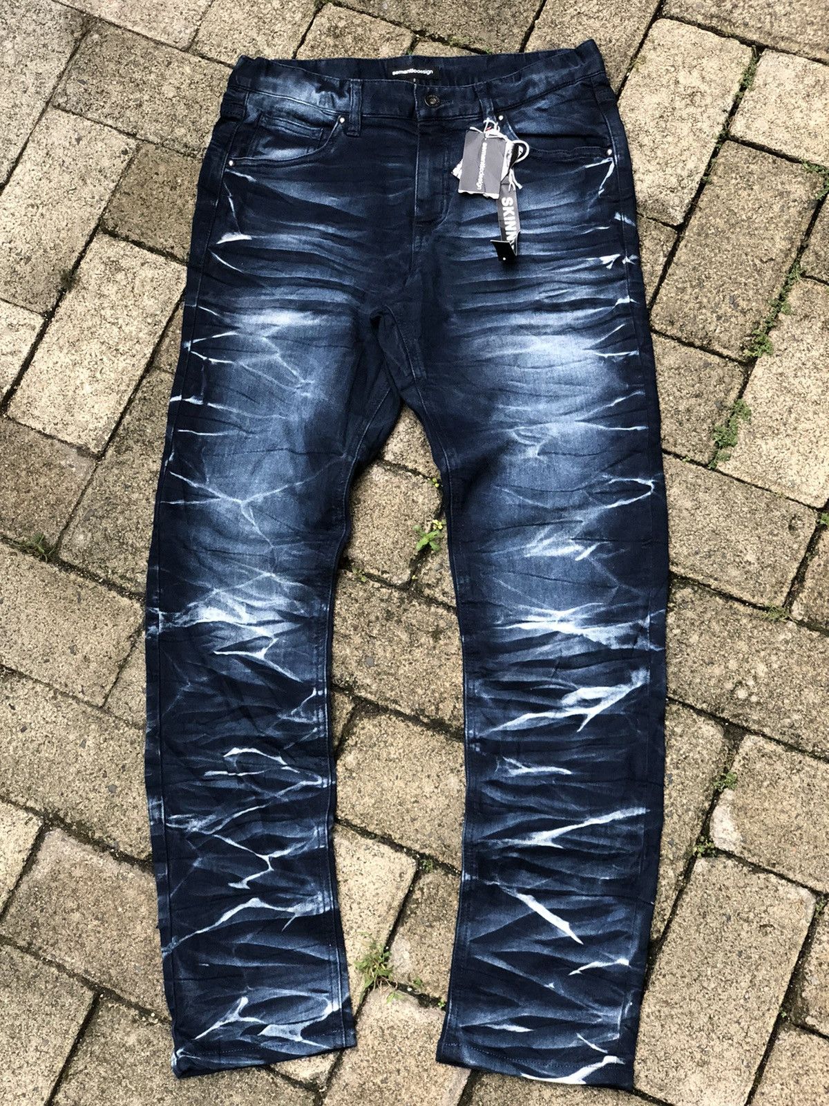 image of If Six Was Nine x Le Grande Bleu L G B Semantic Design Skinny Jeans in Blue, Men's (Size 28)