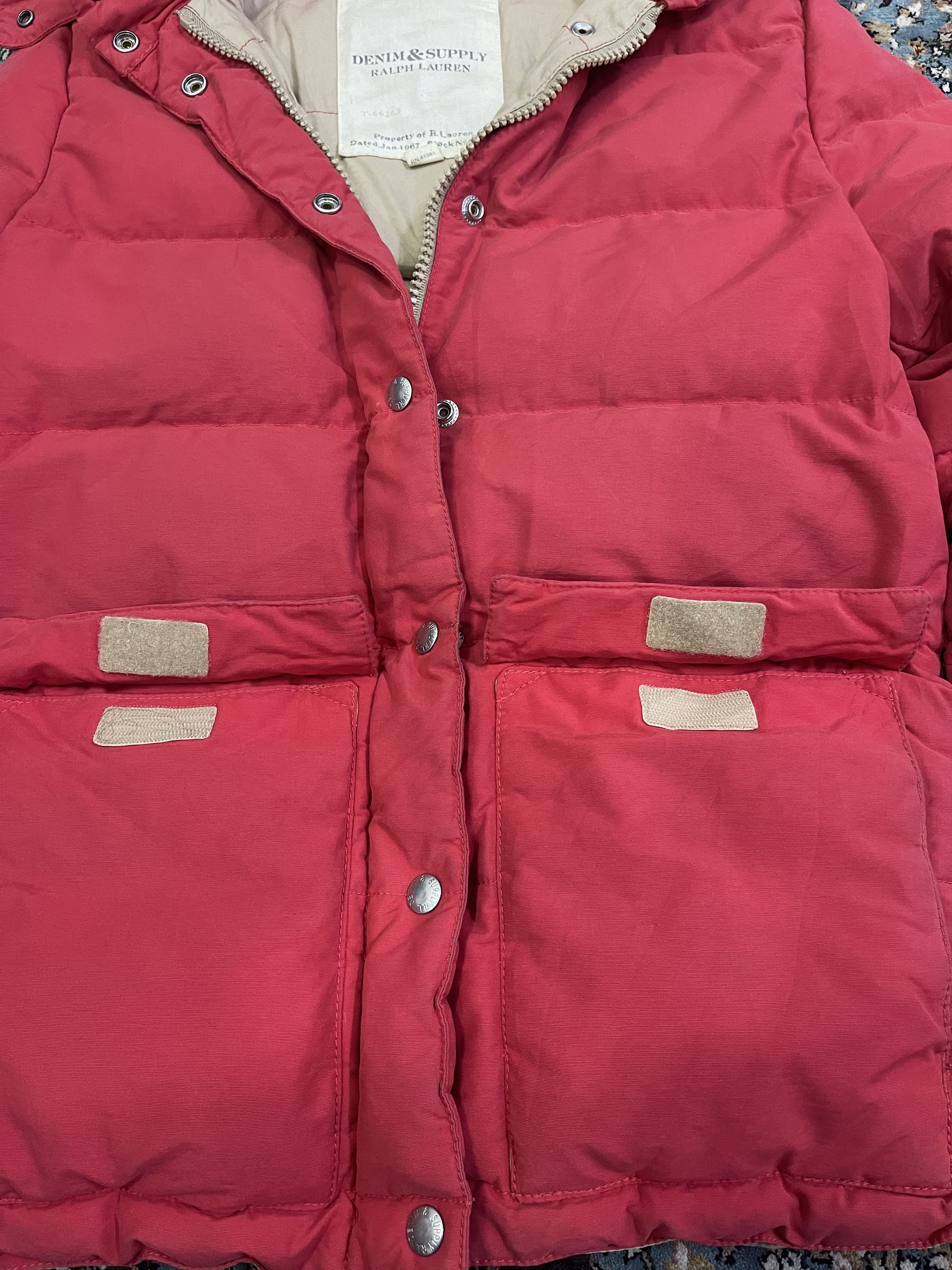 Denim & Supply Ralph Lauren Red Balaclava Down Puffer Jacket Size US XS / EU 42 / 0 - 6 Thumbnail