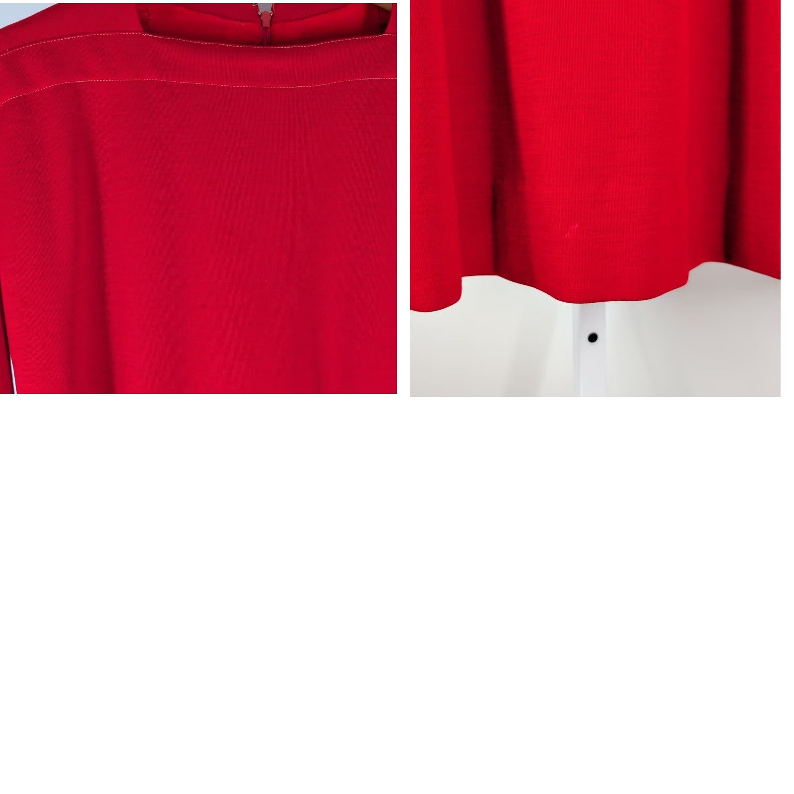 Vintage VINTAGE Pauline Trigère Red Wool Dress Mod 60s 70s Contrast Stitch Shift Kimono Womens Size XS / US 0-2 / IT 36-38 - 8 Thumbnail