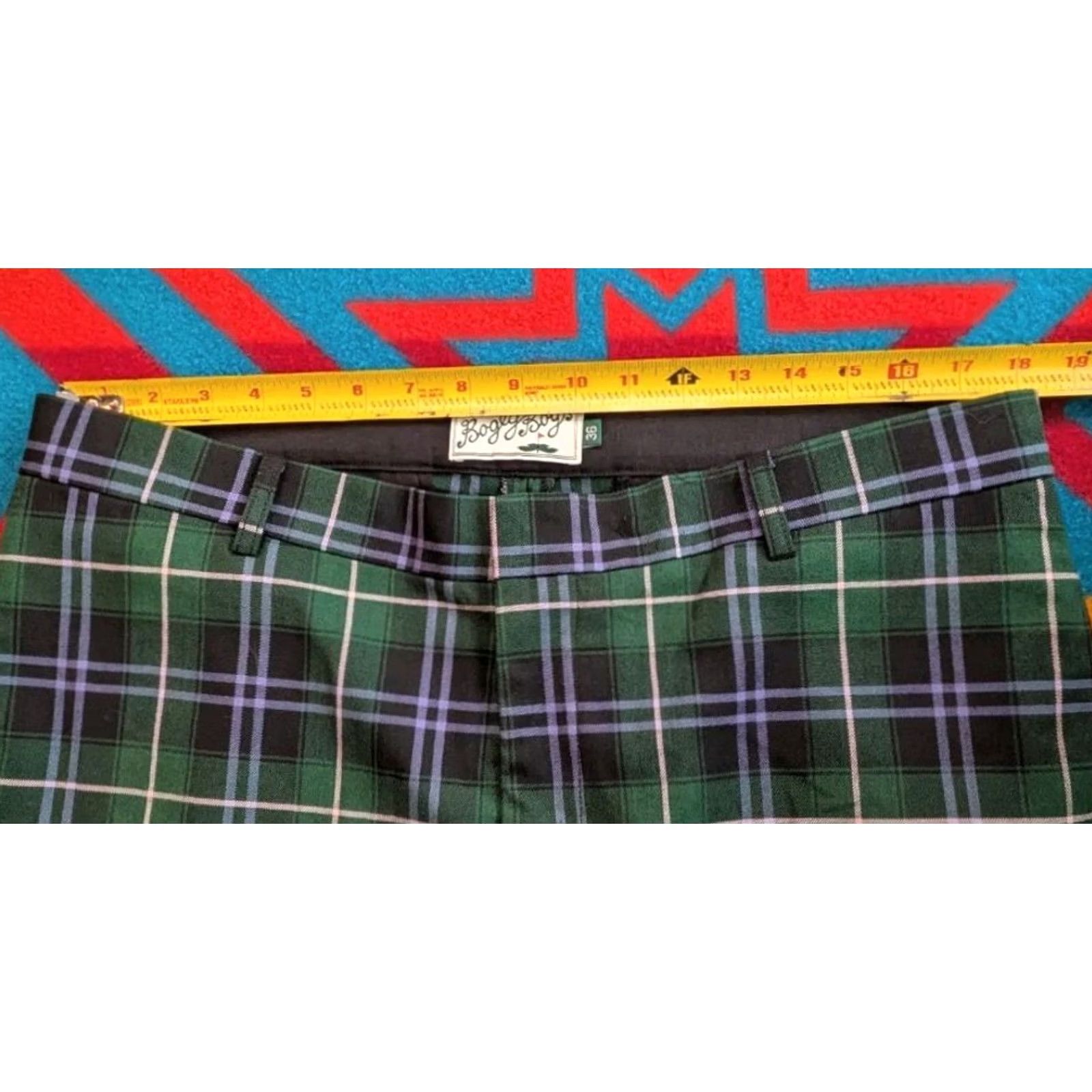 Vintage Bogey Boys Golf Pants 36x25 Tartan Plaid Trousers Macklemore Green Mens Size US 36 / EU 52 - 6 Thumbnail
