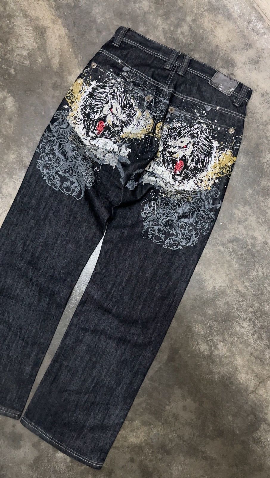 Other RARE EMBROIDERED TRADITIONAL JAPANESE DESIGN BAGGY JEANS Size US 32 / EU 48 - 1 Thumbnail