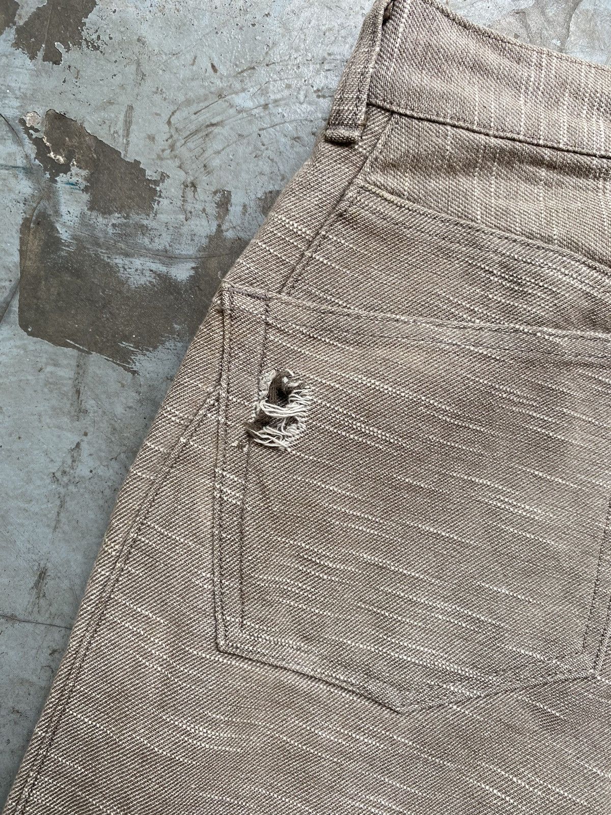If Six Was Nine 2000s 291285 Homme Distressed Striped Pants Size US 32 / EU 48 - 6 Thumbnail