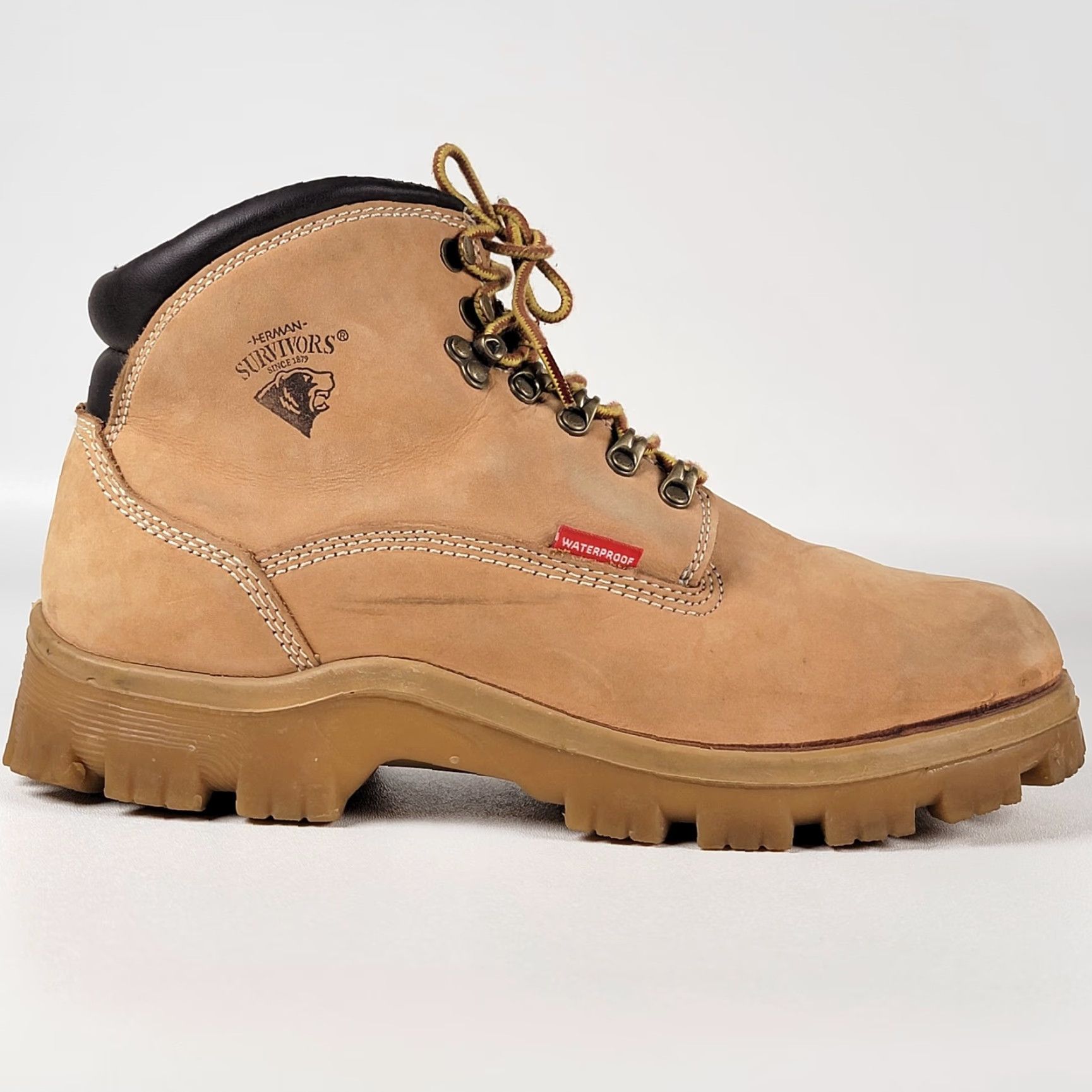 Vintage Herman Survivors Breaker Tan Waterproof Steel Toe Work Boots Men's Size 12M Size US 12 / EU 45 - 4 Thumbnail