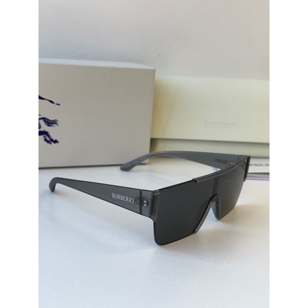 Burberry NEW Burberry BE4291 Transparent Matte Grey Shield Sunglasses Size ONE SIZE - 4 Thumbnail