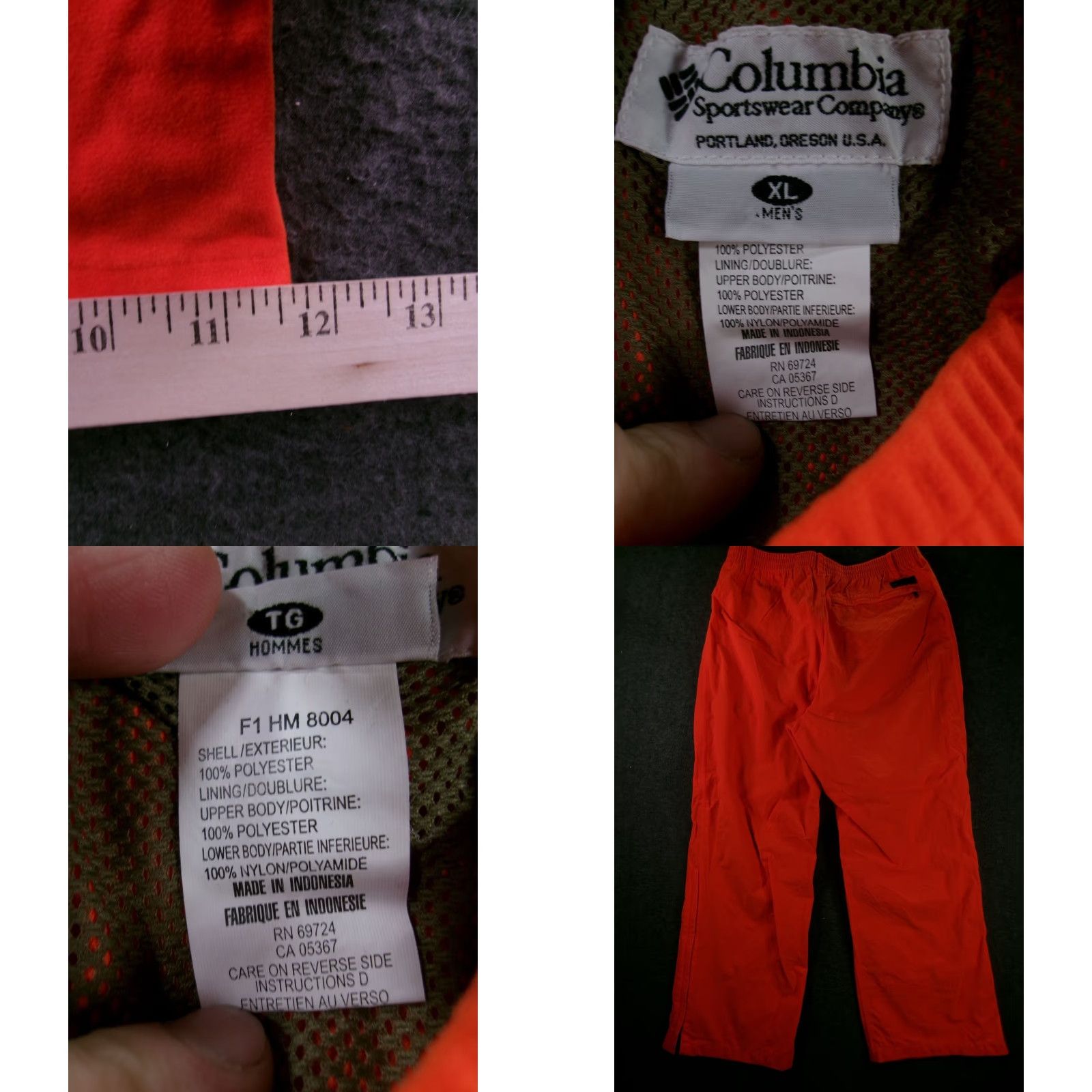 Vintage Columbia Pants Mens XL Orange Packable Elastic Waist Zip Pocket Outdoor Hiking Size US 36 / EU 52 - 8 Thumbnail
