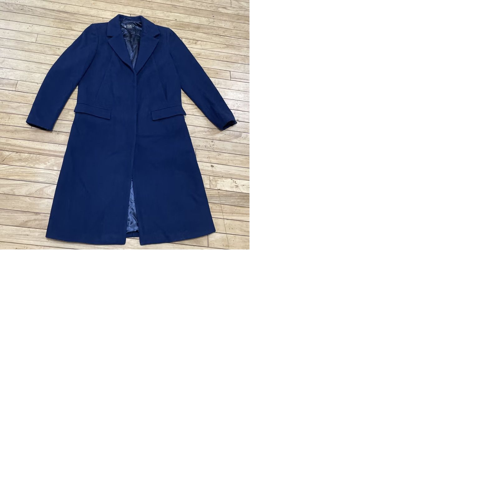Vintage Stone Row Wool Trench Coat Women L Blue Long Overcoat Heavyweight Duster City Bohemian 90s Mens? Size L / US 10 / IT 46 - 12 Thumbnail