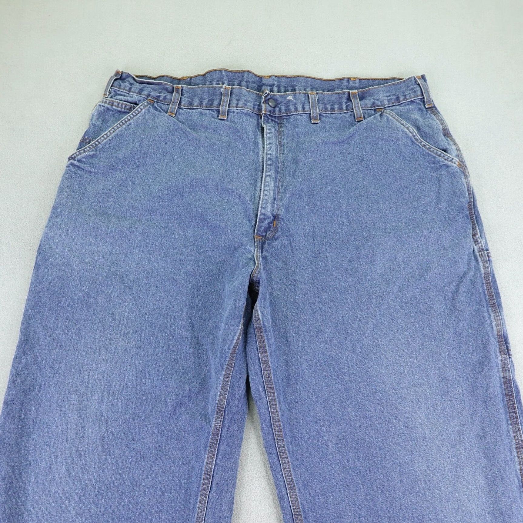 Carhartt VINTAGE Carhartt Jeans Men 44x34 Denim Flame-Resistant Workwear Straight Fit Blue 90s Mens Size US 42 / EU 58 - 2 Thumbnail