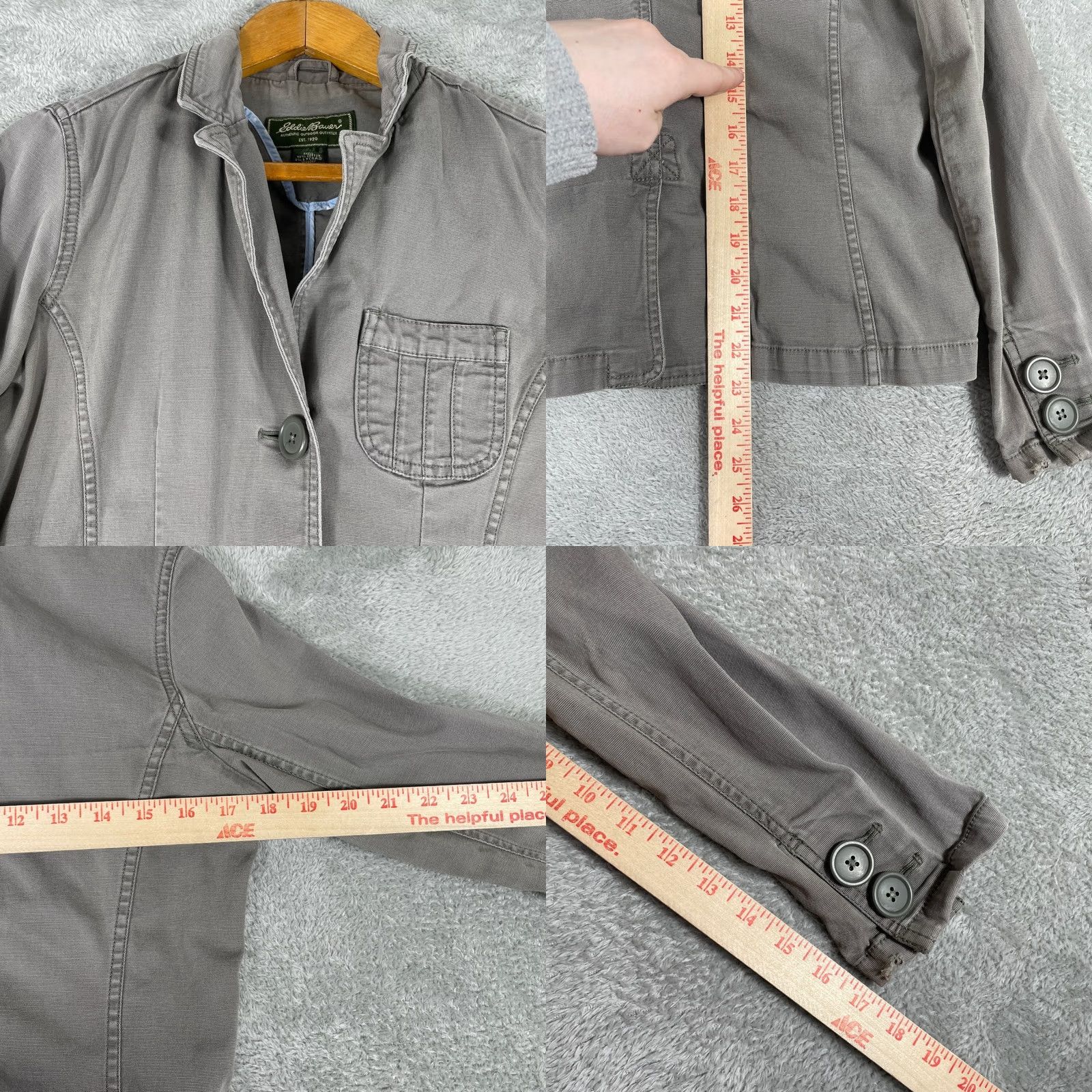 Eddie Bauer Eddie Bauer Utility Blazer Style Jacket Womens Small Gray Button Front Workwear Jacket Size S / US 4 / IT 40 - 8 Thumbnail