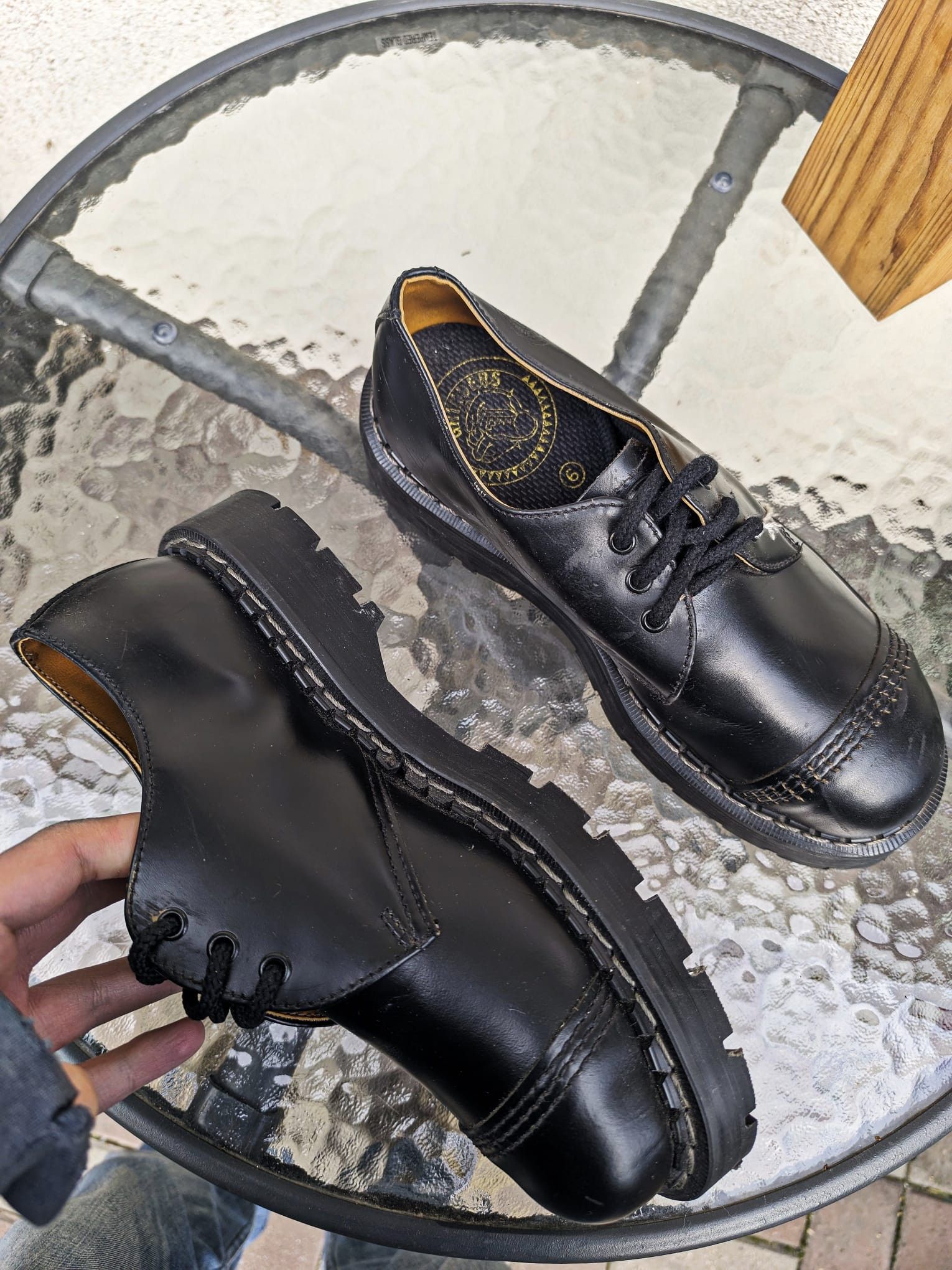 Hysteric Glamour × Seditionaries metal front heavy punk rock vintage leather chunky shoes Size US 6.5 / EU 39-40 - 5 Thumbnail