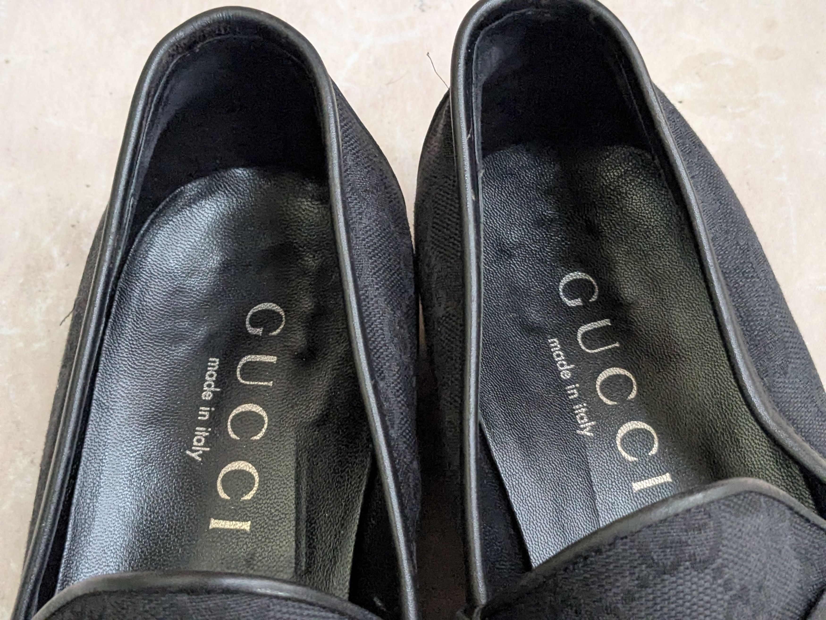 Gucci Gucci Horsebit Loafers Black 10 Monogram GG Logo Canvas Size US 10 / EU 43 - 2 Thumbnail