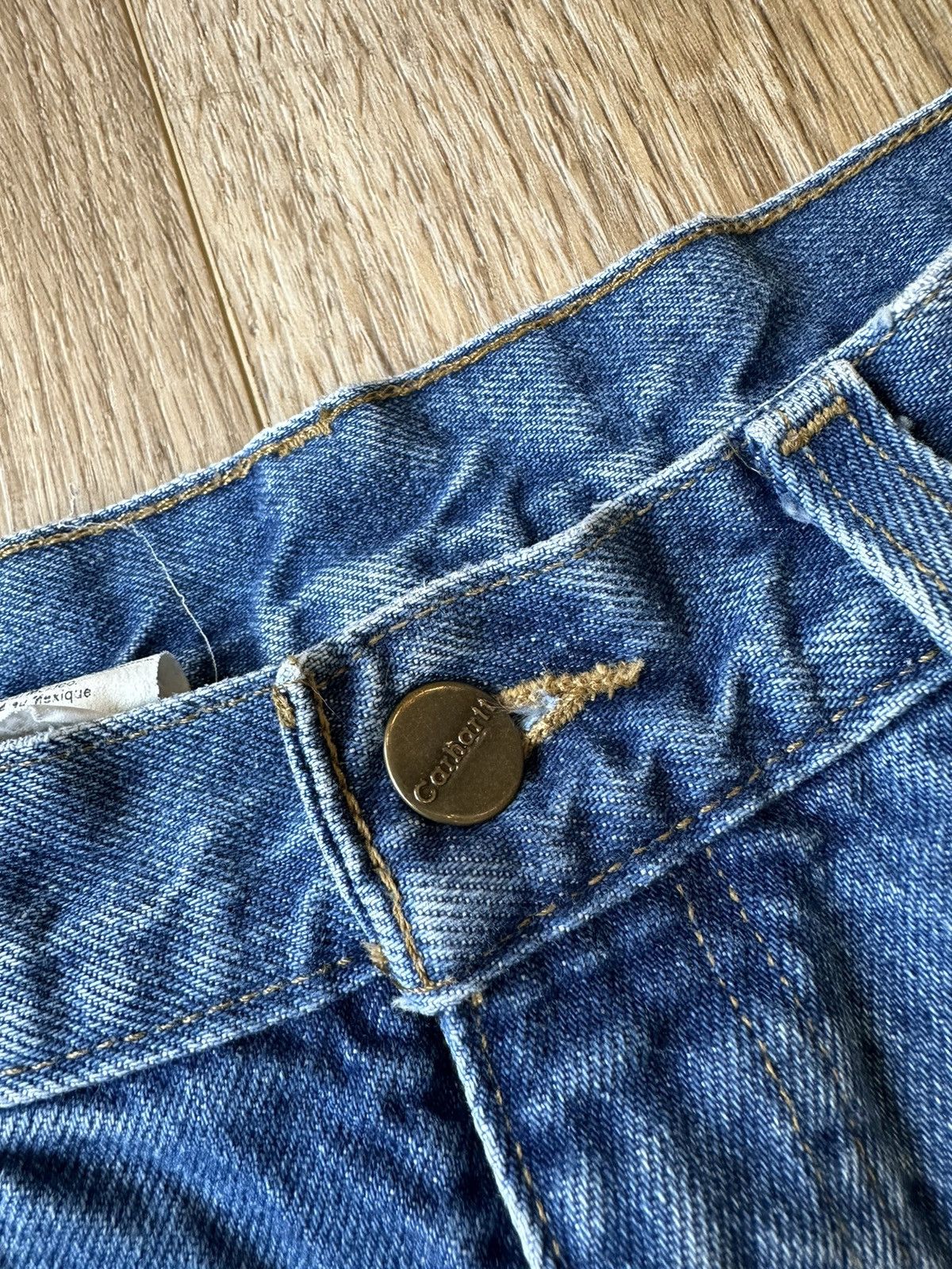 Carhartt × Vintage Vintage carhartt flannel lined denim blue jeans work pants Size US 31 - 9 Thumbnail