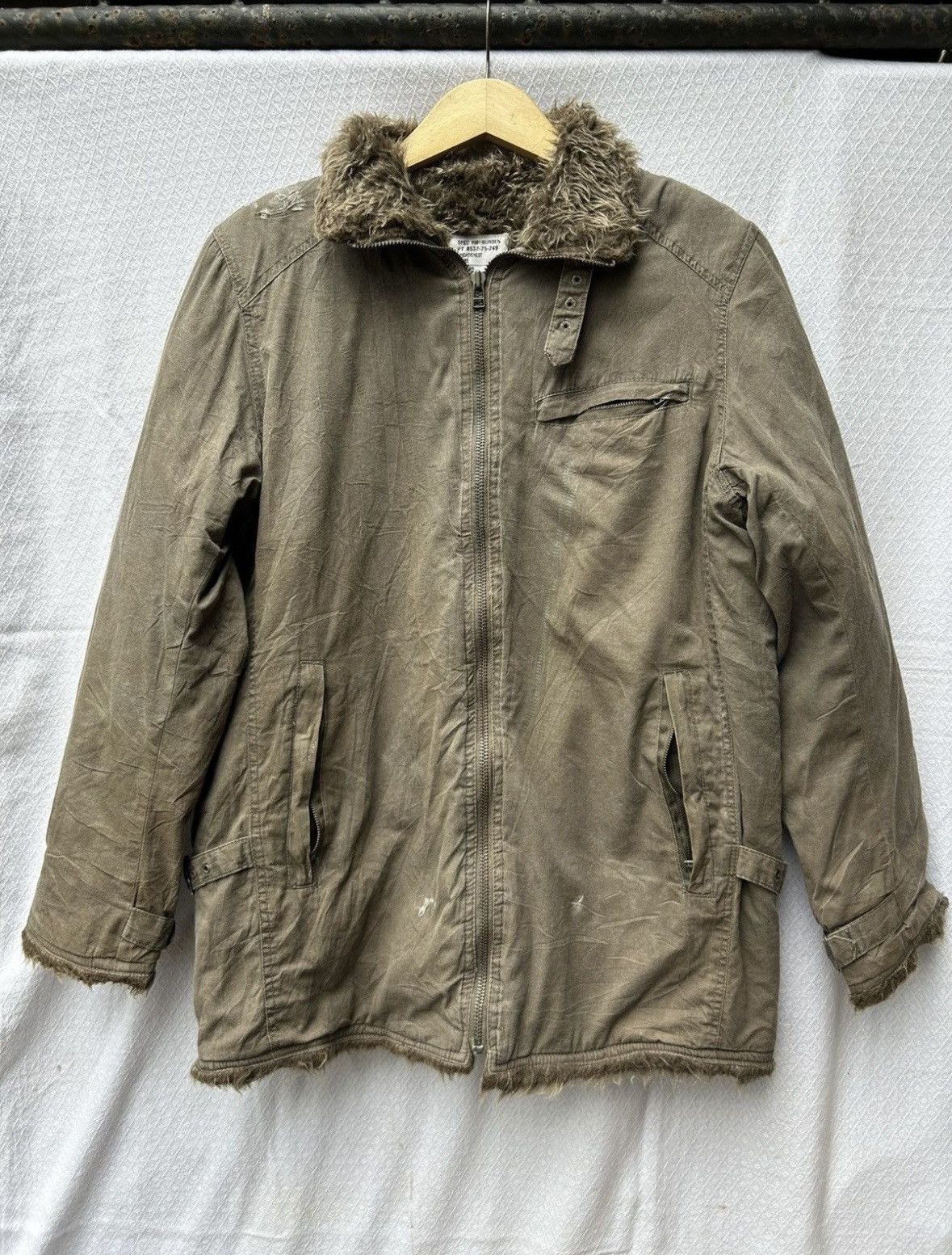 Faux fur zip jacket parka japanese style ifsixwasnine LGB