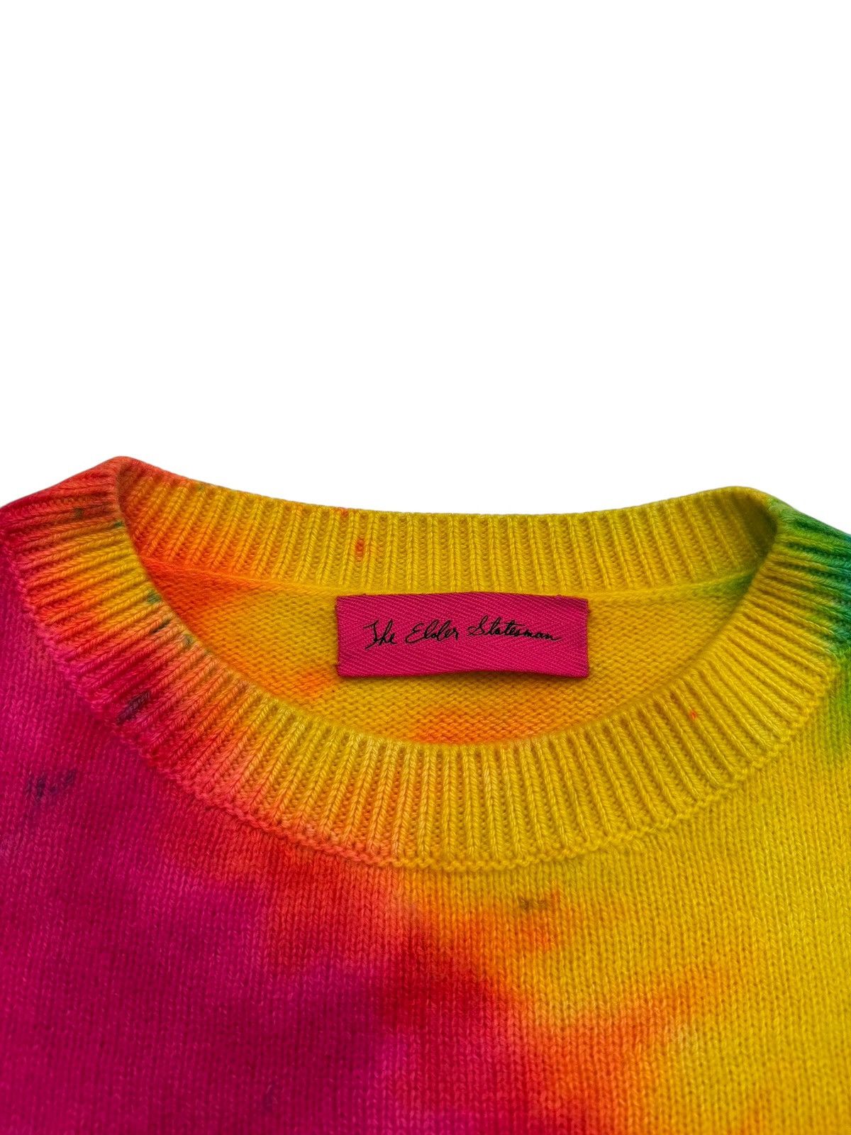 The Elder Statesman Cashmere Tie-dye Rainbow Gradient Knit Sweater Size US XL / EU 56 / 4 - 5 Thumbnail