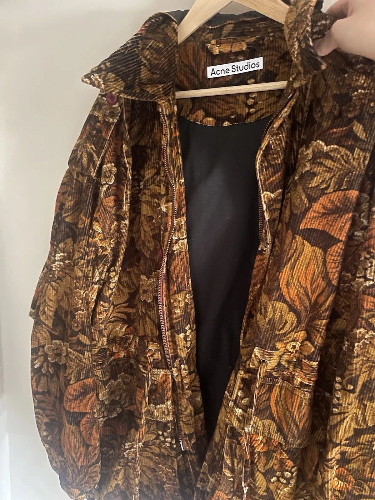 Acne Studios Acne Studios Flower print corduroy parka jacket -Size
