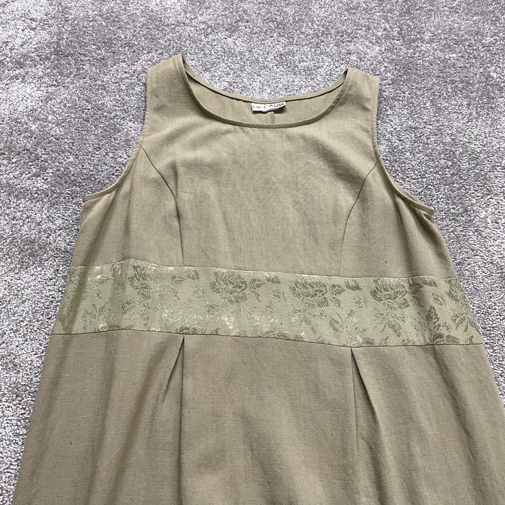 4SDESIGNS Decade Designs Dress Women Vintage Yes Large A-Line Floral Green Long Sleeveless Round Neck Knitted Cotton Polyester Knit Lined Casual Party/Cocktail Size L / US 10 / IT 46 - 5 Thumbnail