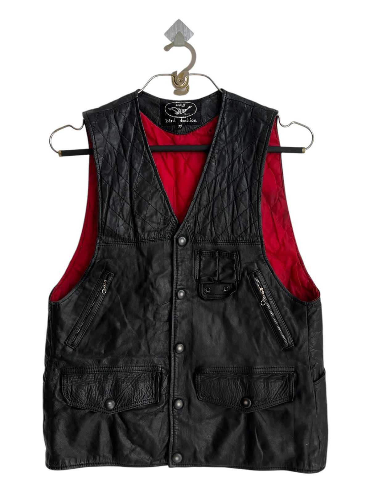 Kadoya 1980s 🇯🇵 Leather Crafted Cowhide Parachute Pocket Vest Jacket Size US S / EU 44-46 / 1 - 2 Thumbnail