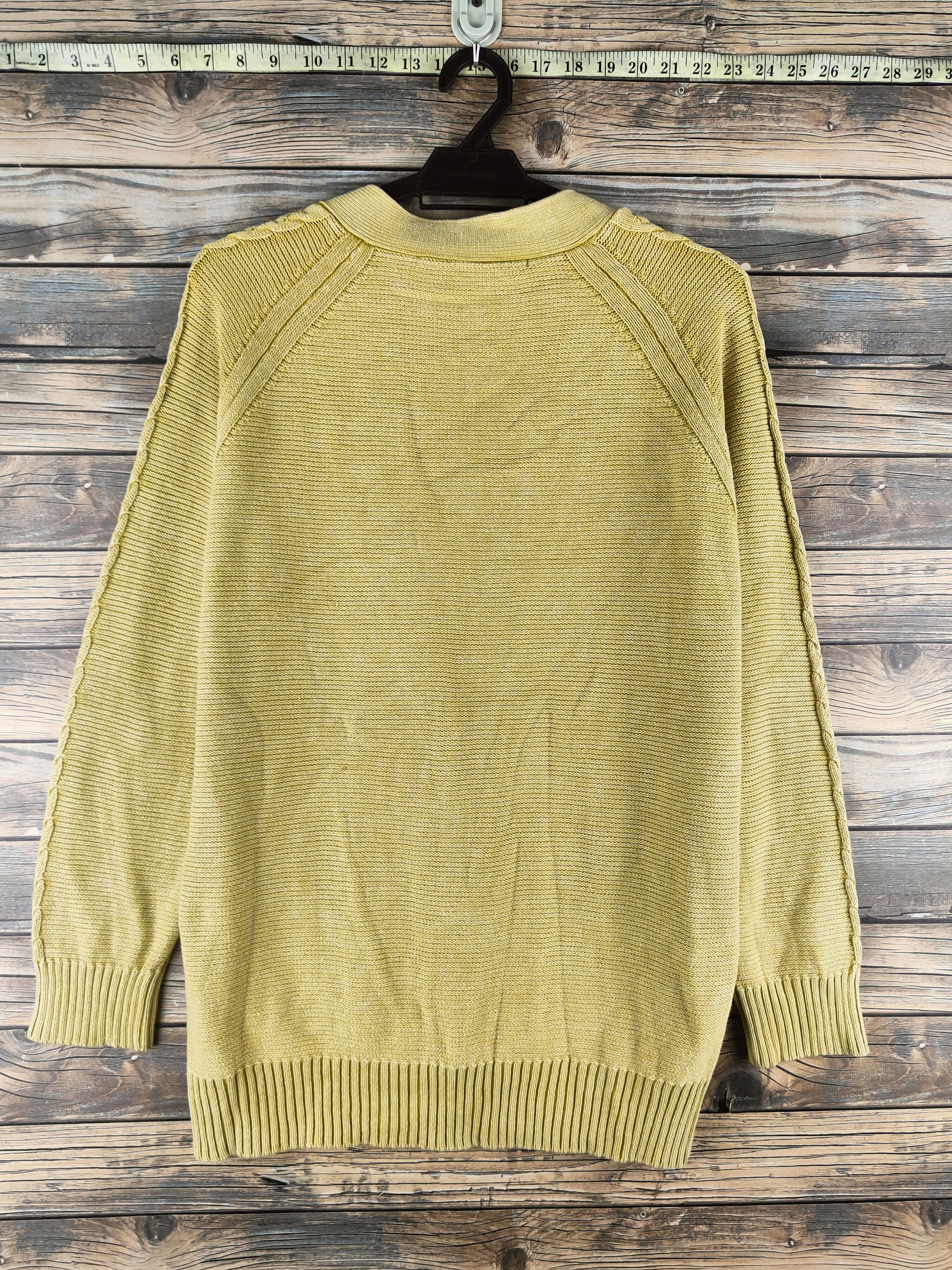 Vintage DL Ray Cassin Mustard Knitwear Cardigan #46-980 Size US M / EU 48-50 / 2 - 7 Thumbnail