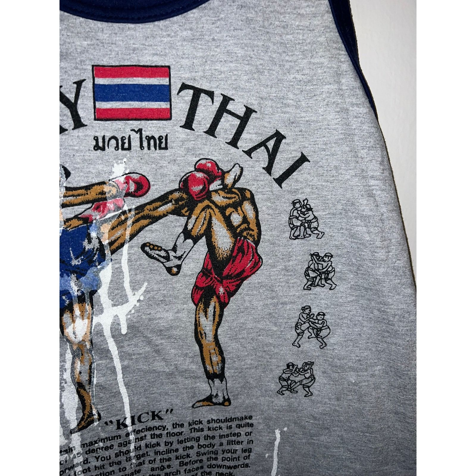 Vintage Vintage Kick Boxing Shirt Tank Thailand Muay Thai Fighting M Size US M / EU 48-50 / 2 - 3 Thumbnail