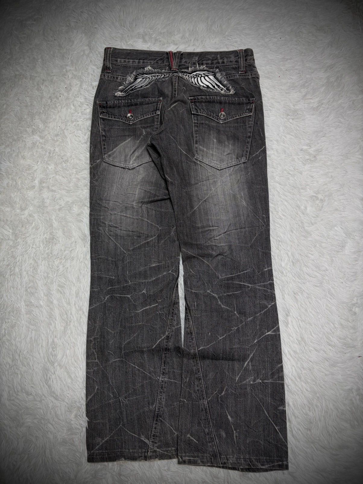 If Six Was Nine Rare Nylaus clawmark whisker flared jeans Size US 32 / EU 48 - 1 Thumbnail