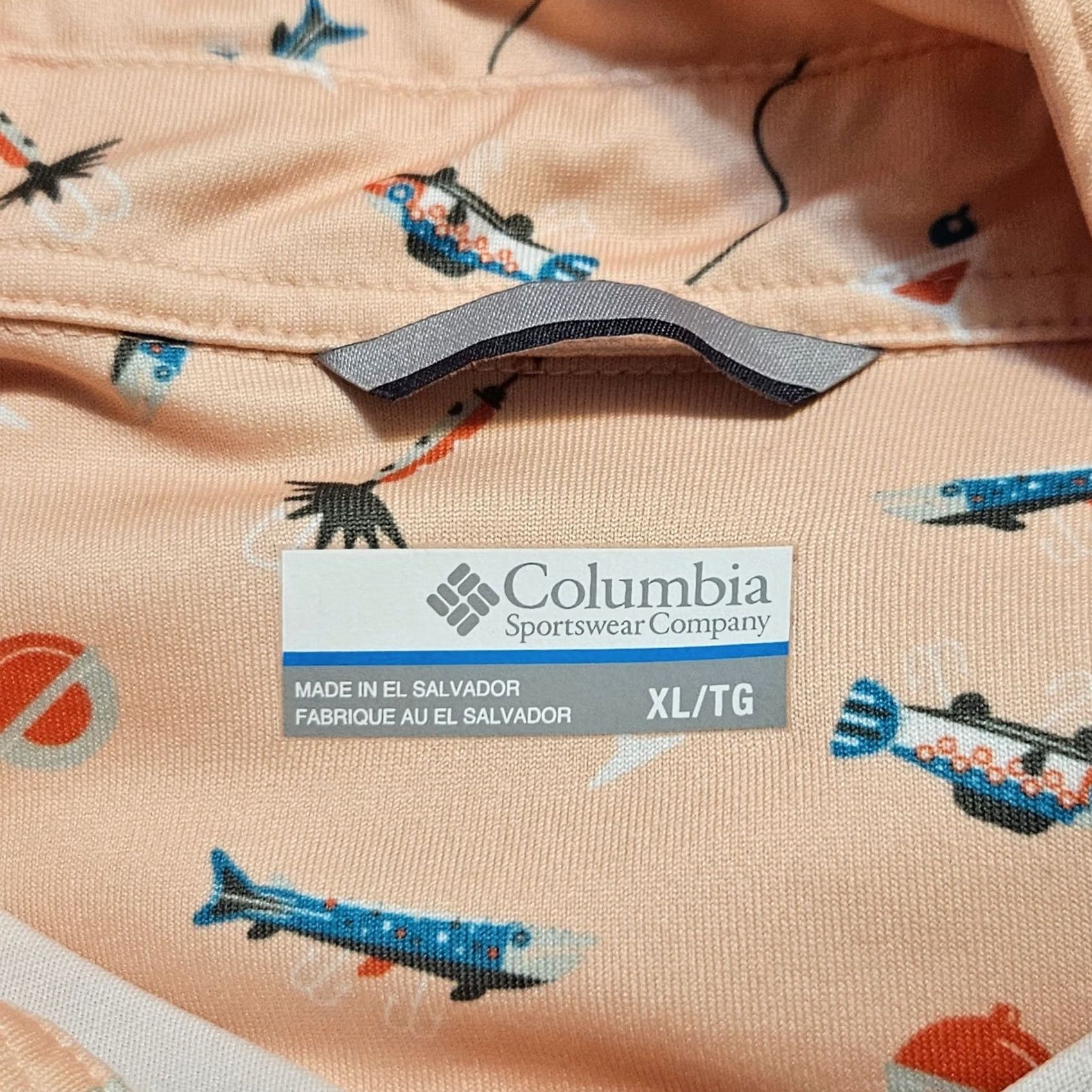 Vintage Columbia Shirt Mens XL Pink PFG Performance Fishing Lure Fly Gear Size Polo Size US XL / EU 56 / 4 - 3 Thumbnail