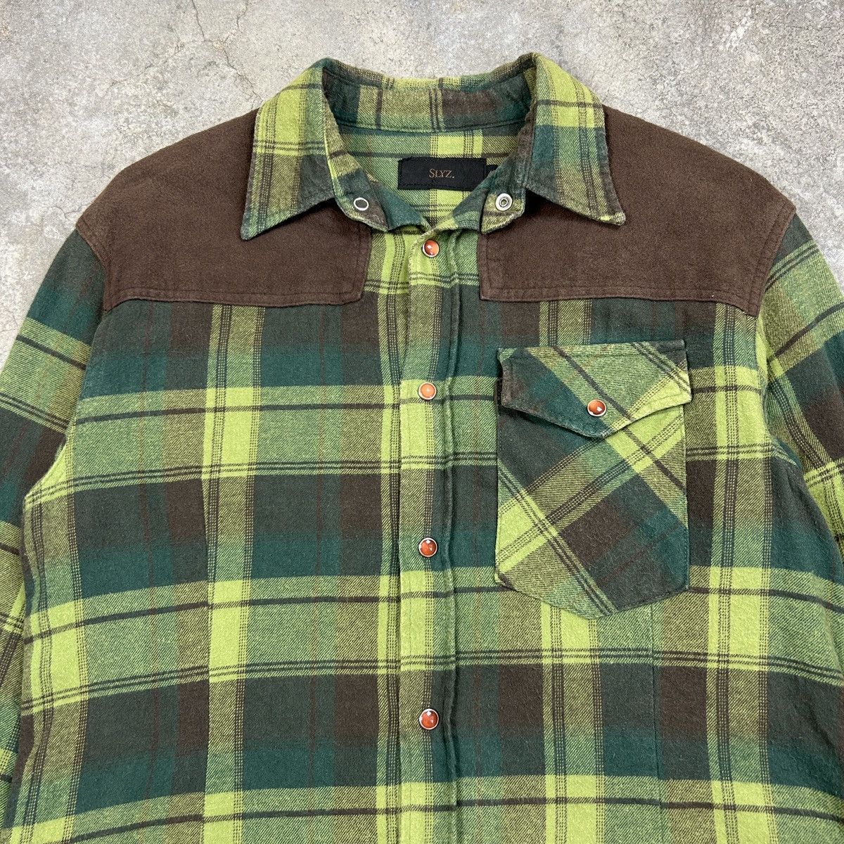 Japanese Brand Slyz. Japan - Western Shirt Green Size US M / EU 48-50 / 2 - 2 Thumbnail