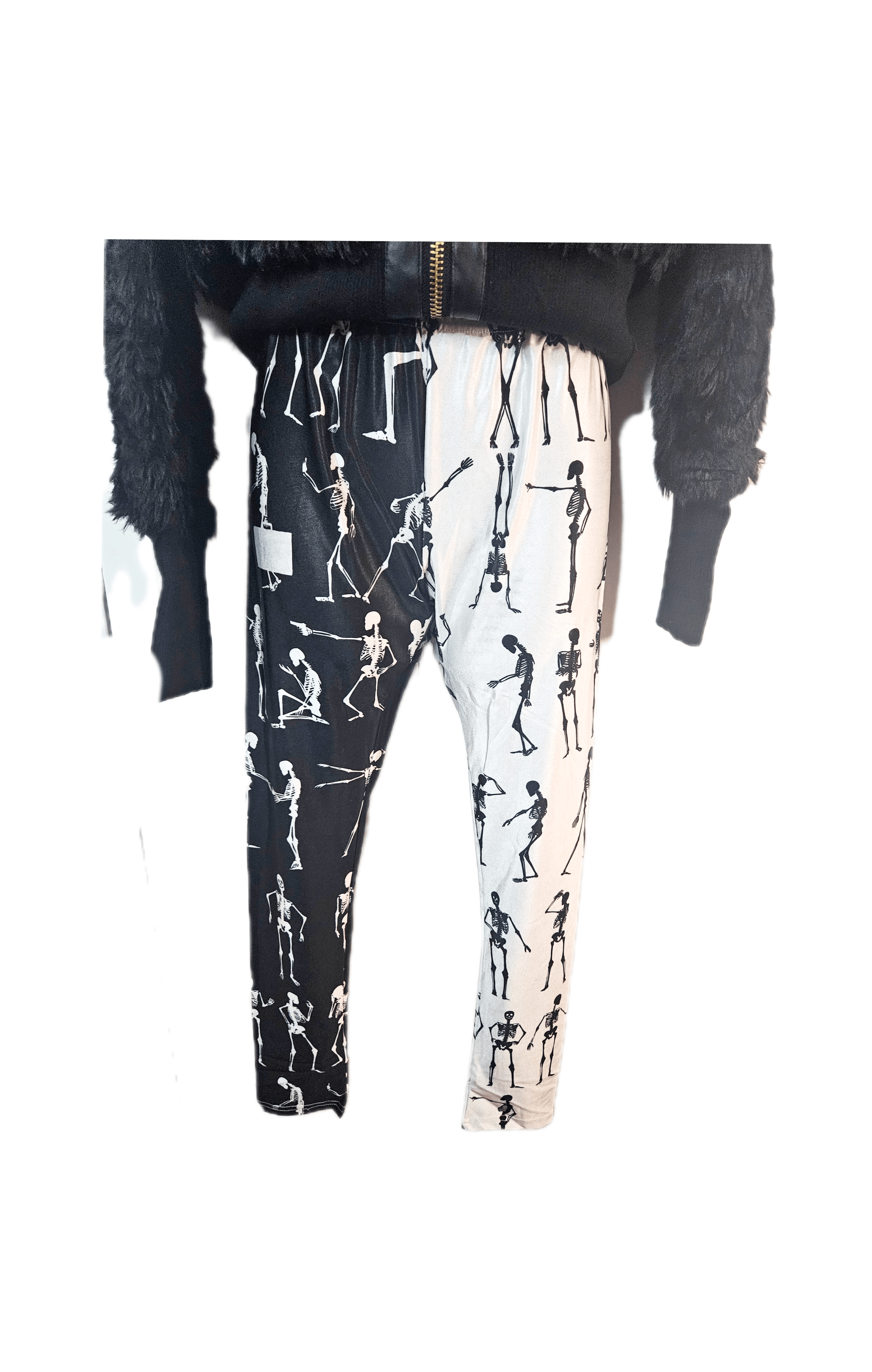 Other VINTAGE B/W SKELETON LEGGINGS RARE Size 28" / US 6 / IT 42 - 2 Thumbnail