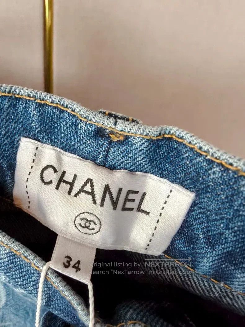 Chanel Chanel Denim Jeans with Logo Print. Size US 26 / EU 42 - 3 Thumbnail