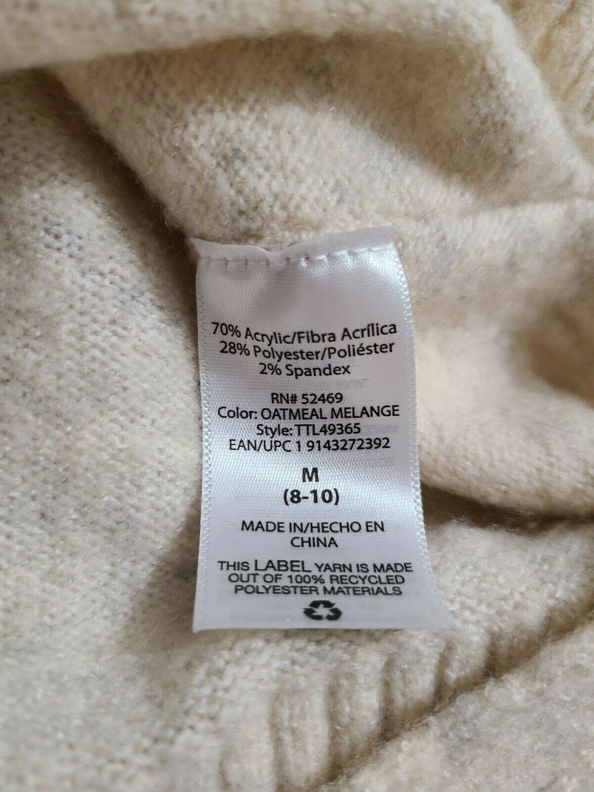 Designer Time And Tru Sweater Medium Beige Super Soft Long V Neck Size M / US 6-8 / IT 42-44 - 3 Thumbnail