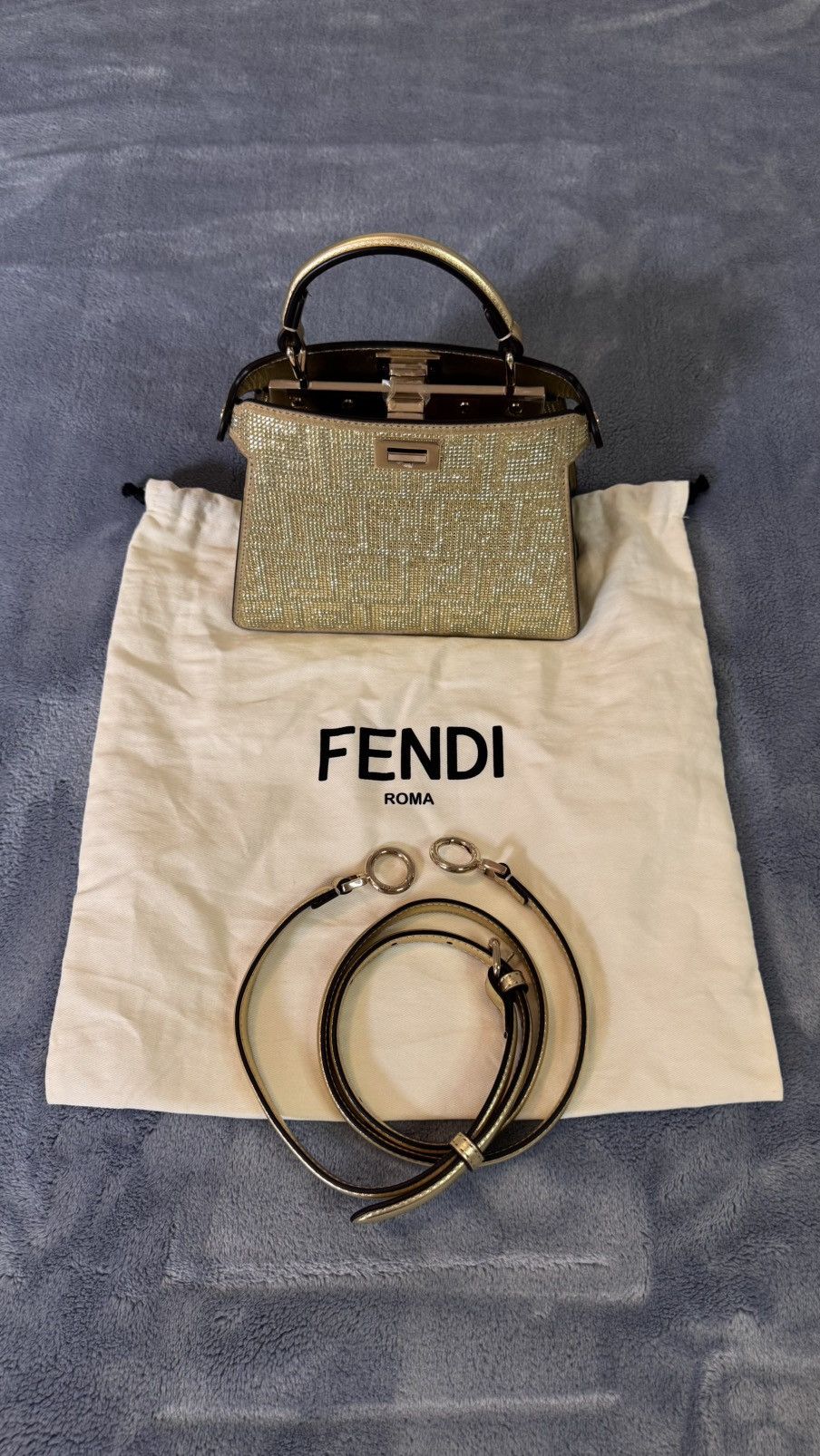 Fendi Fendi Crystal Vitello Laminato FF Petite Peekaboo I See U Size ONE SIZE - 3 Thumbnail