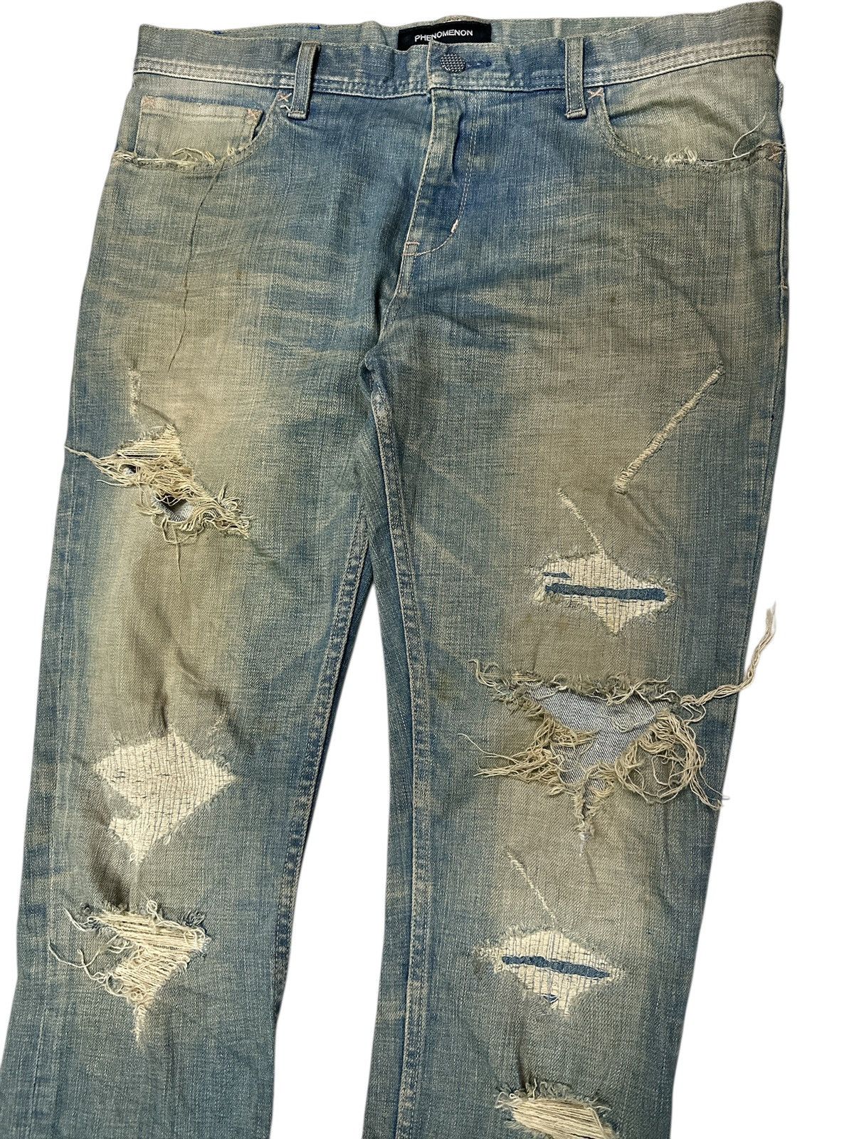 PHENOMENON Distress Trashed Denim Phenomenom Crazy Design Size US 34 / EU 50 - 2 Thumbnail