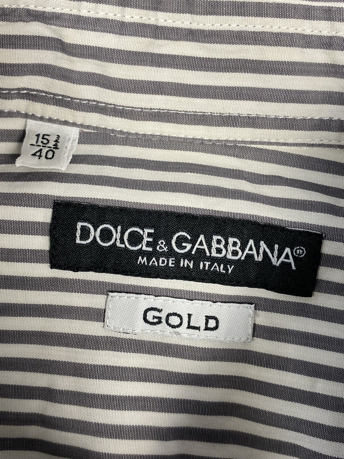 Dolce & Gabbana Dolce & Gabbana Gold Striped Button Up Long Sleeve Shirt Size US M / EU 48-50 / 2 - 13 Thumbnail
