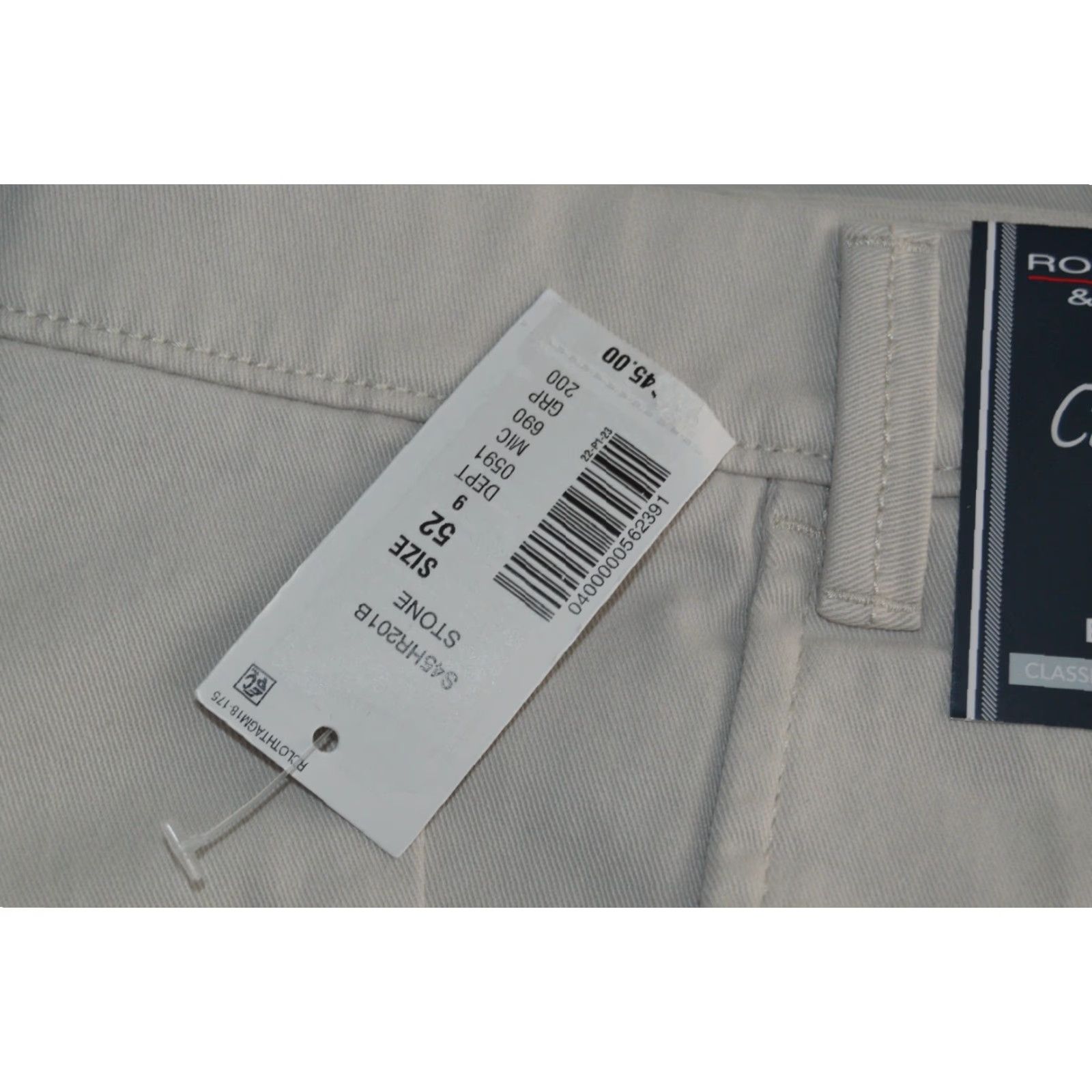 Roundtree & Yorke Roundtree & Yorke Casuals Big & Tall Shorts - 52 Beige Stretch Cotton Blend 9" Inseam Zip Front Pockets Chino Style Mens Size US 36 / EU 52 - 5 Thumbnail