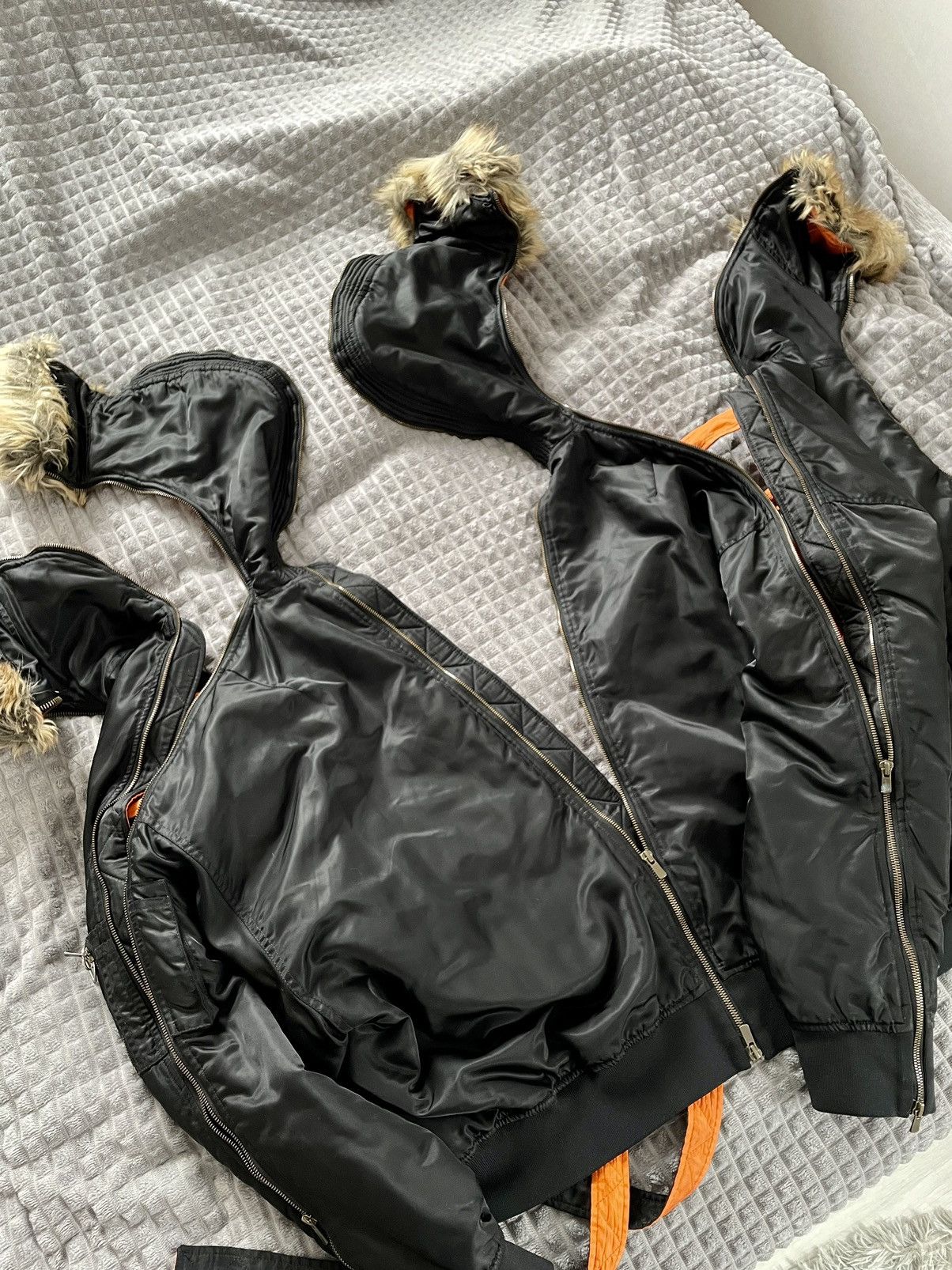 Y2K double zip fur bomber flight ジャケット Y/Project Y/Project Multifunctional Detachable Fur Zip