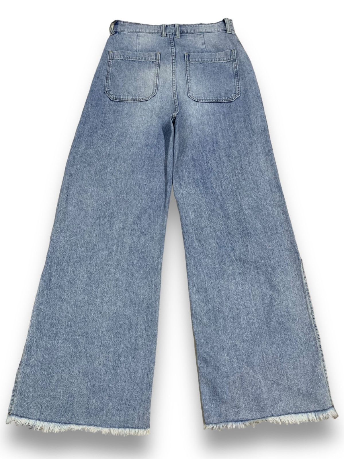 Japanese Brand Japanese Moussy High Waisted Baggy Wide Frayed Leg Jeans Size 27" / US 4 / IT 40 - 2 Thumbnail