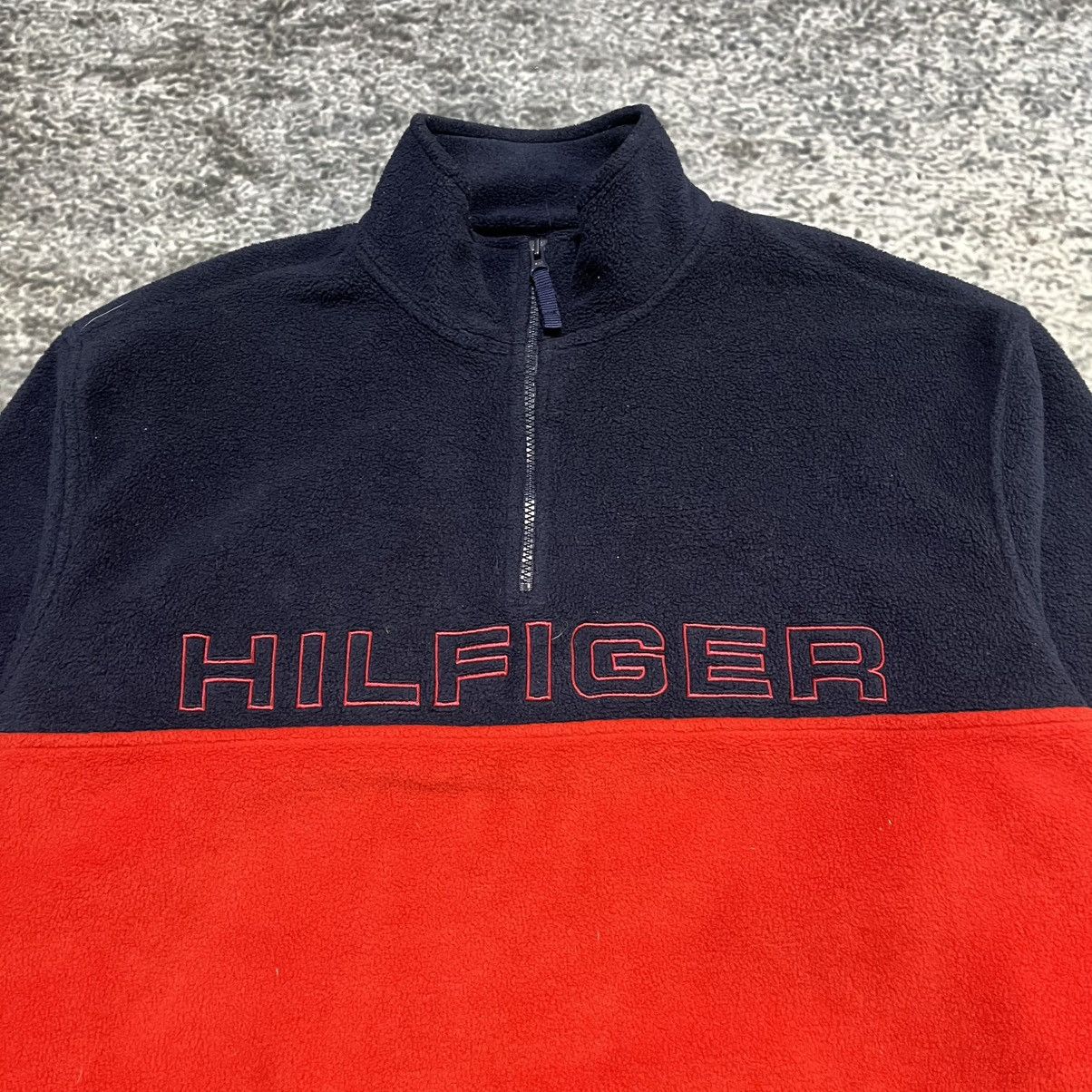 Tommy Hilfiger Vintage Tommy Hilfiger Skater Logo 1/4 Zip Fleece Sweater Size US XL / EU 56 / 4 - 4 Thumbnail
